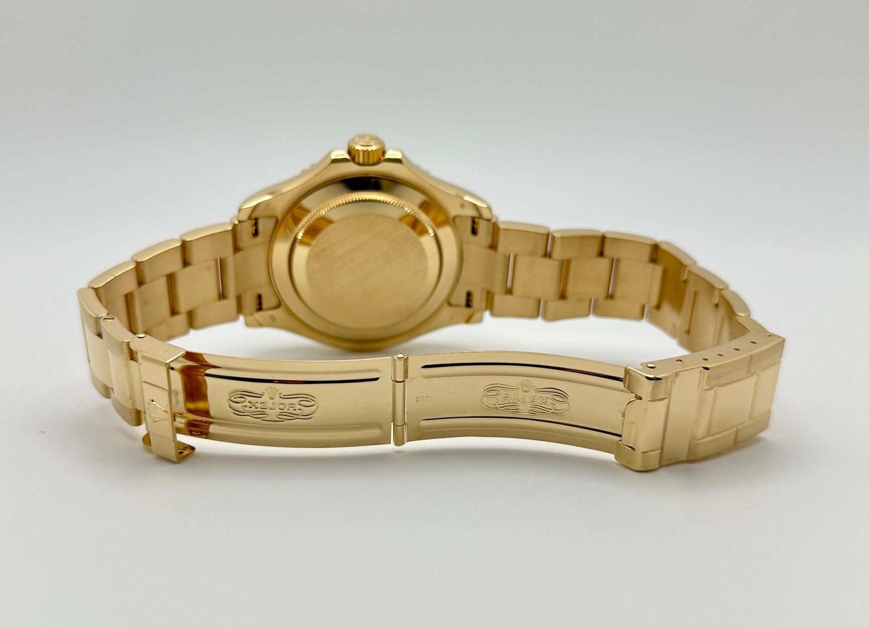 Rolex Yacht Master 16628 40mm Black MOP Dial 18K Yellow Gold Box Papers For Sale 1