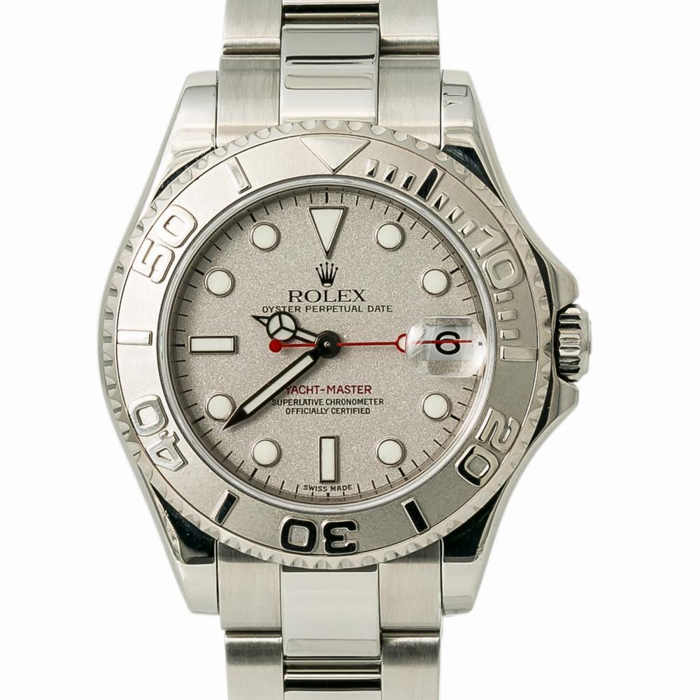 Rolex Yacht-Master 168622, White Dial, Certified and Warranty In Excellent Condition For Sale In Miami, FL