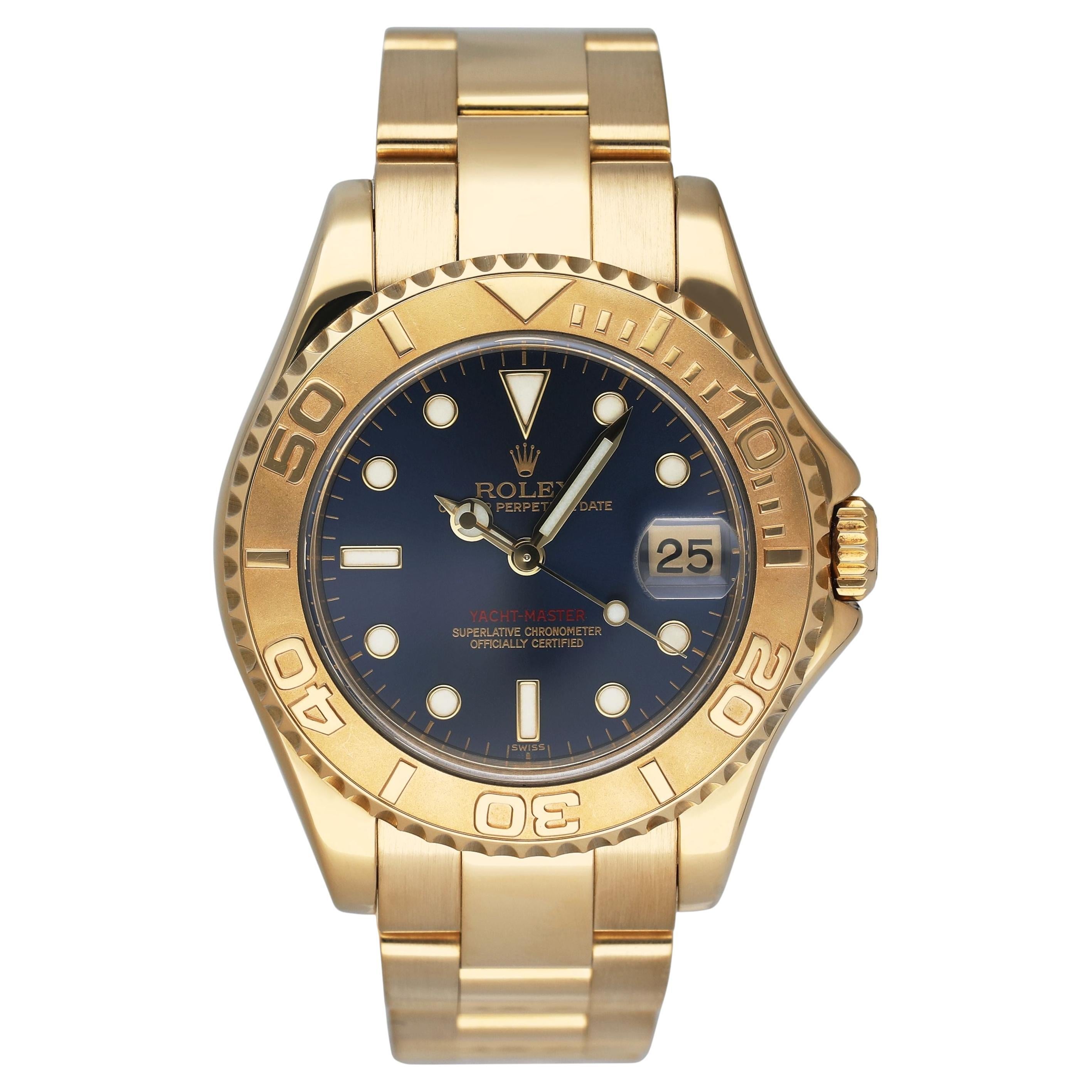 Rolex Yacht-Master 168628 Midsize Blue Dial Ladies Watch en venta