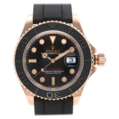 Rolex Yacht-Master 18k Rose Gold Black Dial Automatic Mens Watch 126655