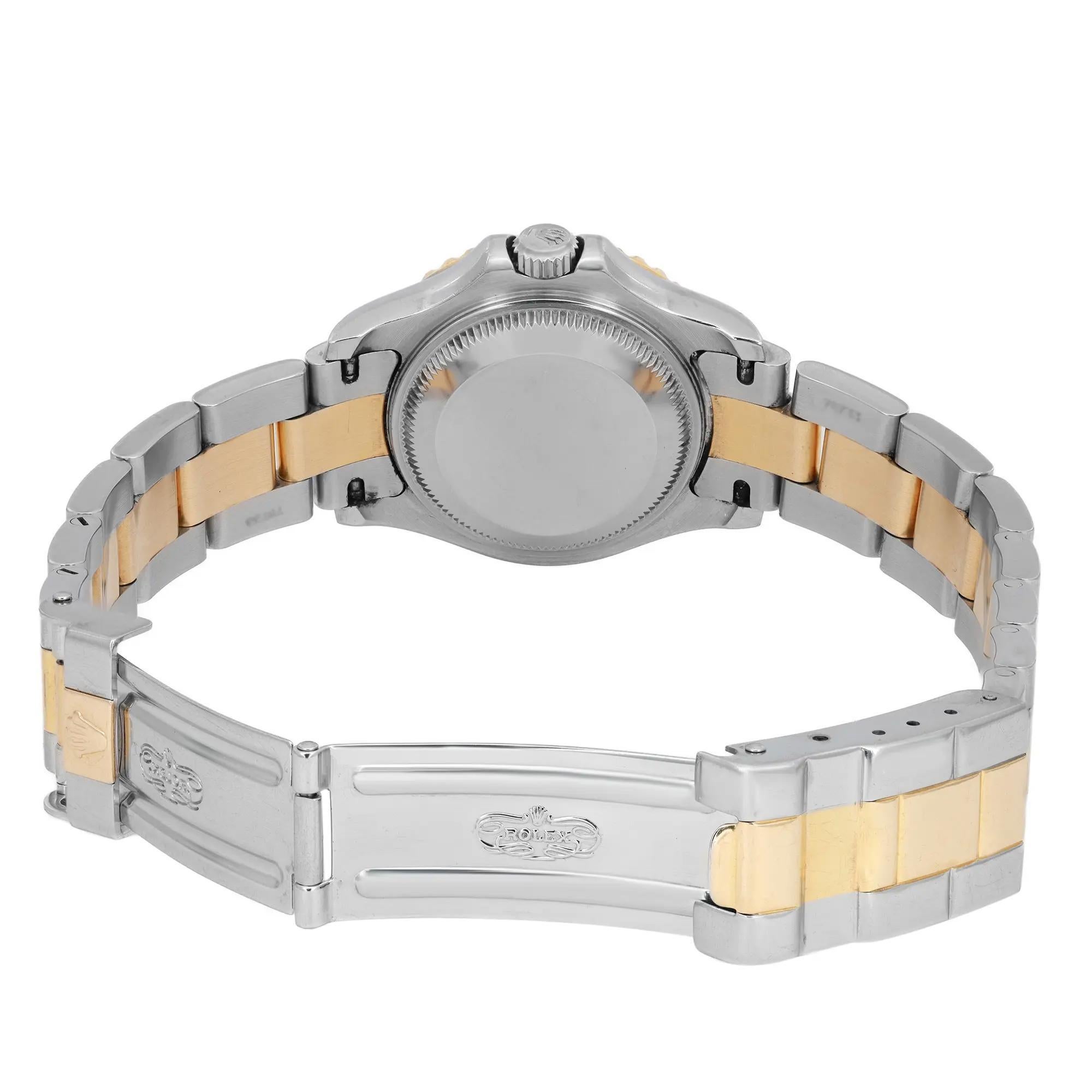 Rolex Yacht-Master 18K Yellow Gold Steel White Dial Ladies Watch 169623 For Sale 1