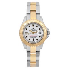 Rolex Yacht-Master 18K Oro Amarillo Acero Esfera Blanca Reloj Señora 169623