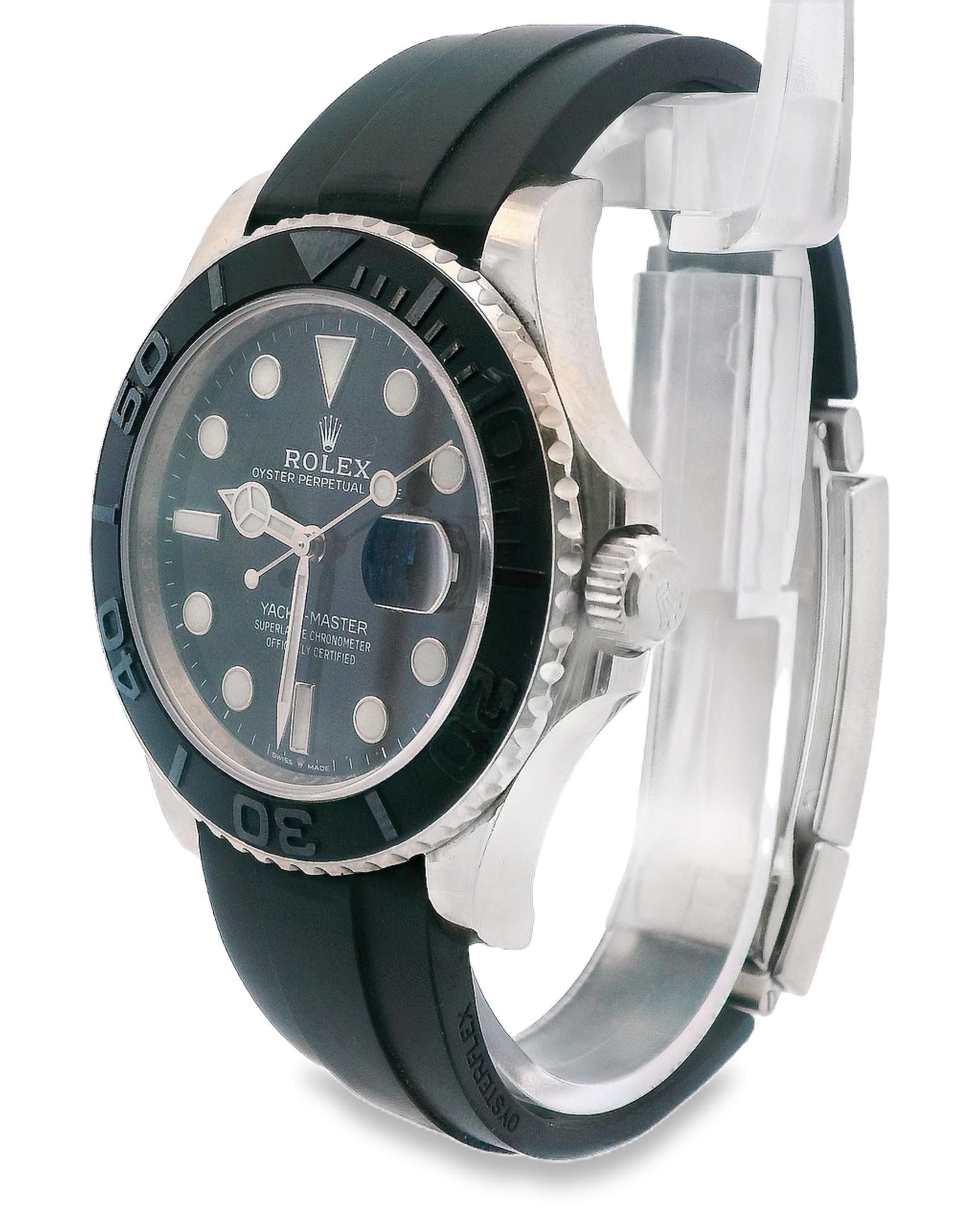Rolex Yacht-Master 226659 Esfera Negra Reloj Oro Blanco 18K Caja Papeles en Excelente estado para la venta en Great Neck Plaza, NY