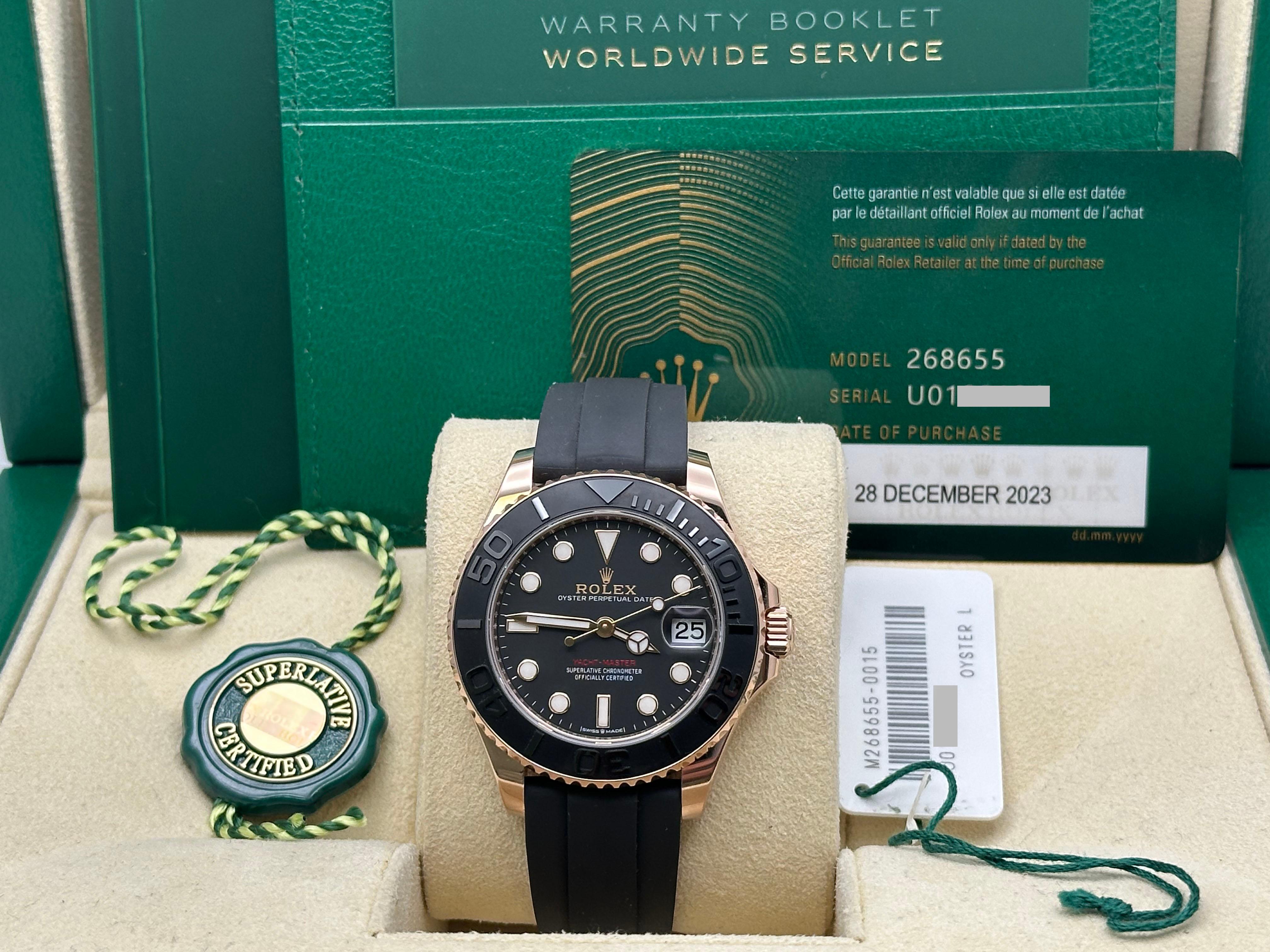 Rolex Yacht Master 268655 37mm 18K Rose Gold Oysterflex Band 2023 6