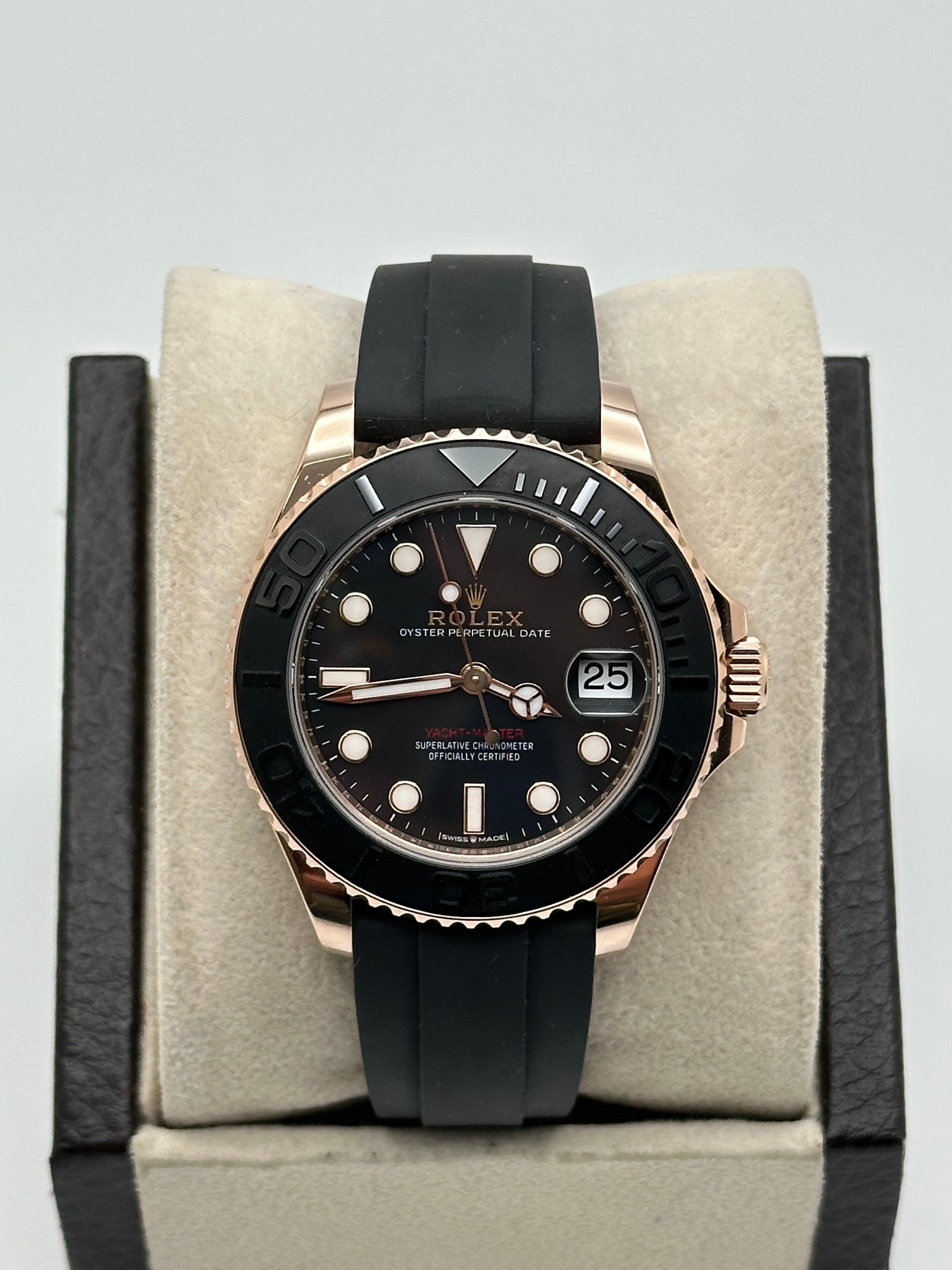 Women's or Men's Rolex Yacht Master 268655 37mm 18K Rose Gold Oysterflex Band 2023
