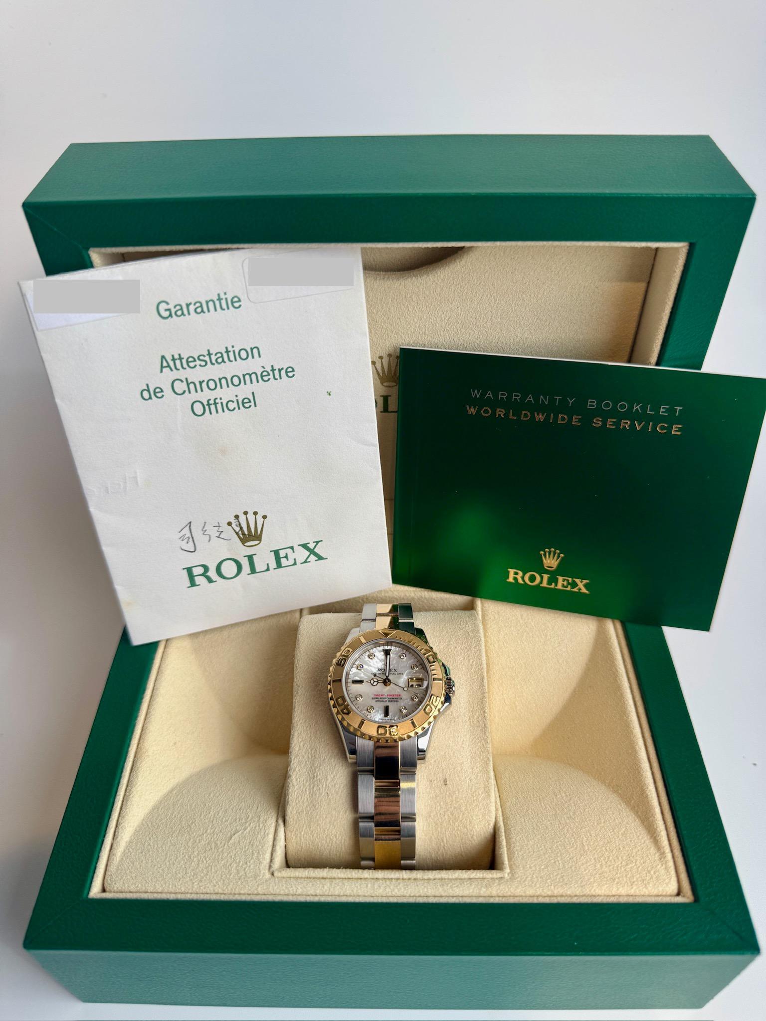 Rolex Yacht-Master 28mm MOP Diamond Dial SS/YG Oyster Date: 2005 Style 169623 1