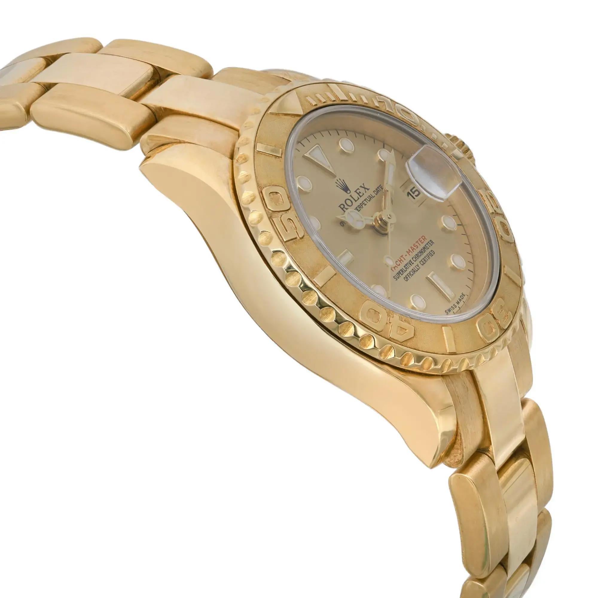 Women's Rolex Yacht-Master 29mm 18K Yellow Gold Dial Automatic Ladies Watch 169628 For Sale