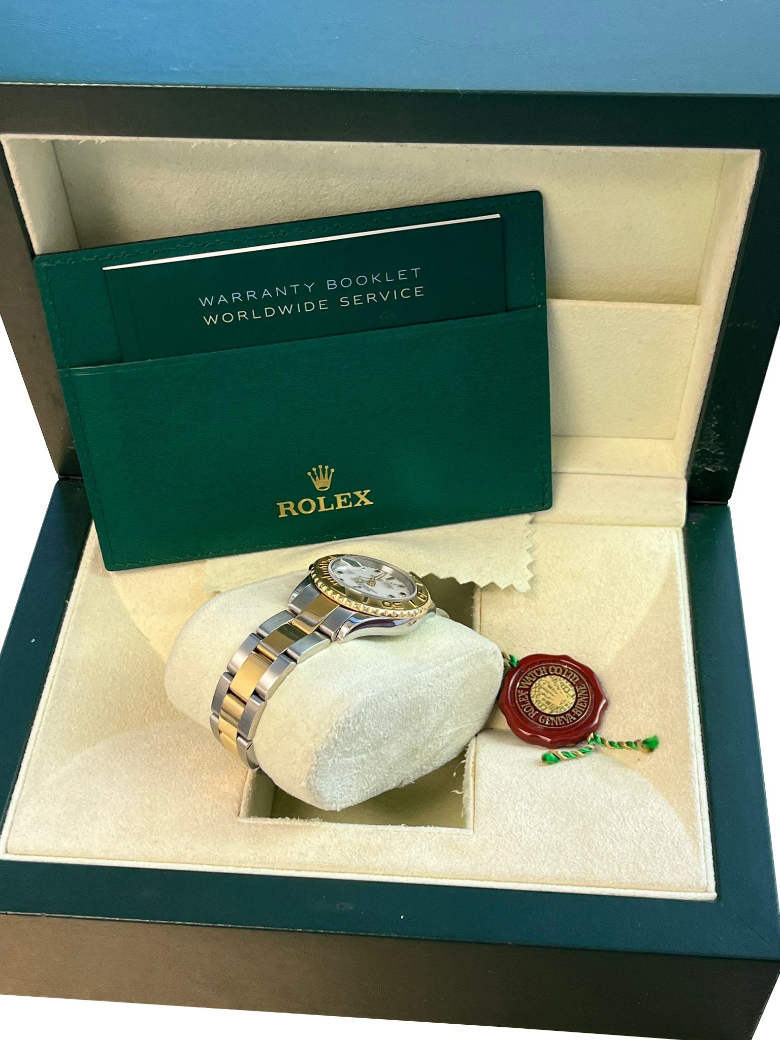 Rolex Yacht-Master 29mm Yellow Gold & Steel White Index Dial Women Watch 169623 5