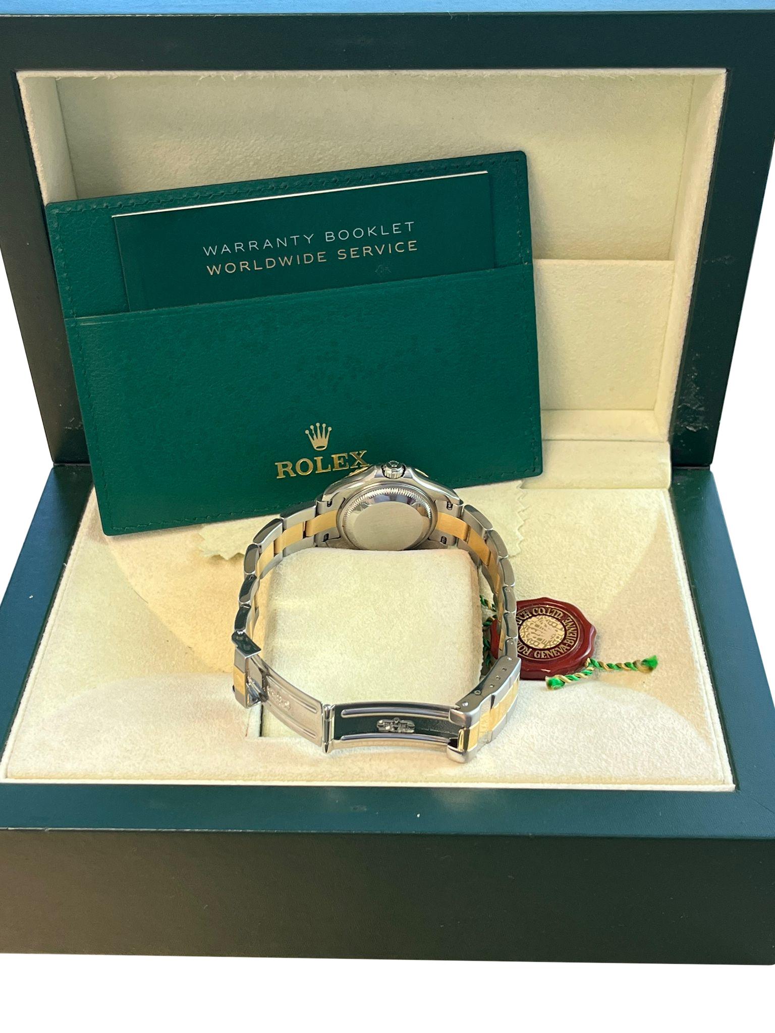 Rolex Yacht-Master 29mm Yellow Gold & Steel White Index Dial Women Watch 169623 11