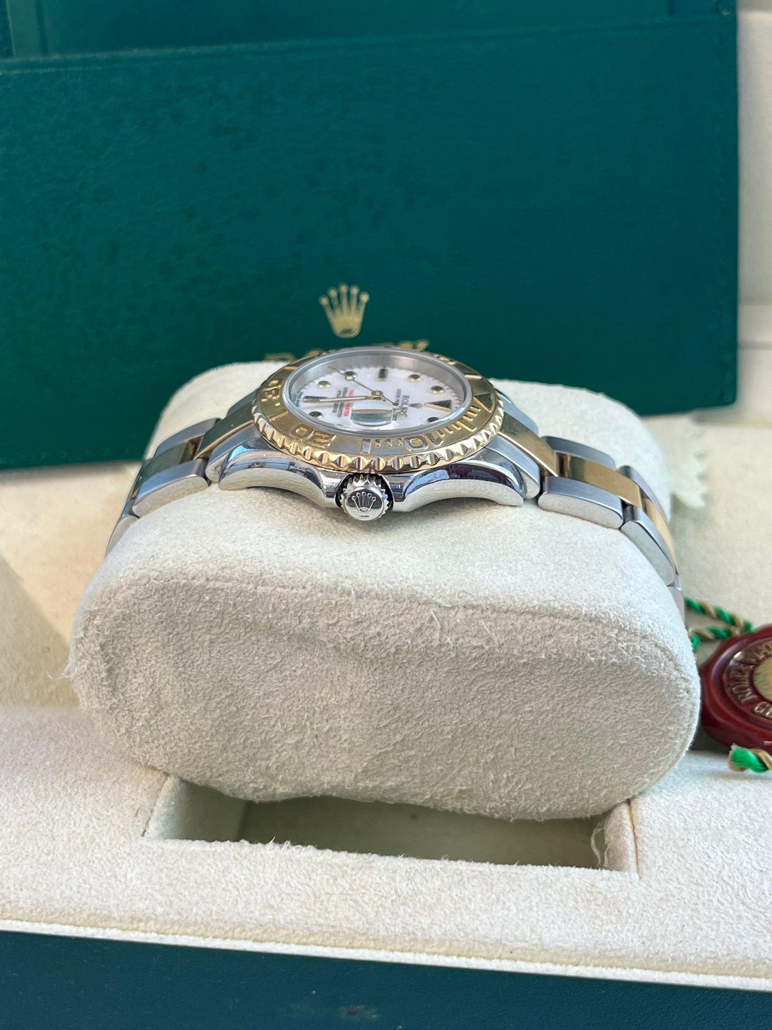 Rolex Yacht-Master 29mm Yellow Gold & Steel White Index Dial Women Watch 169623 4