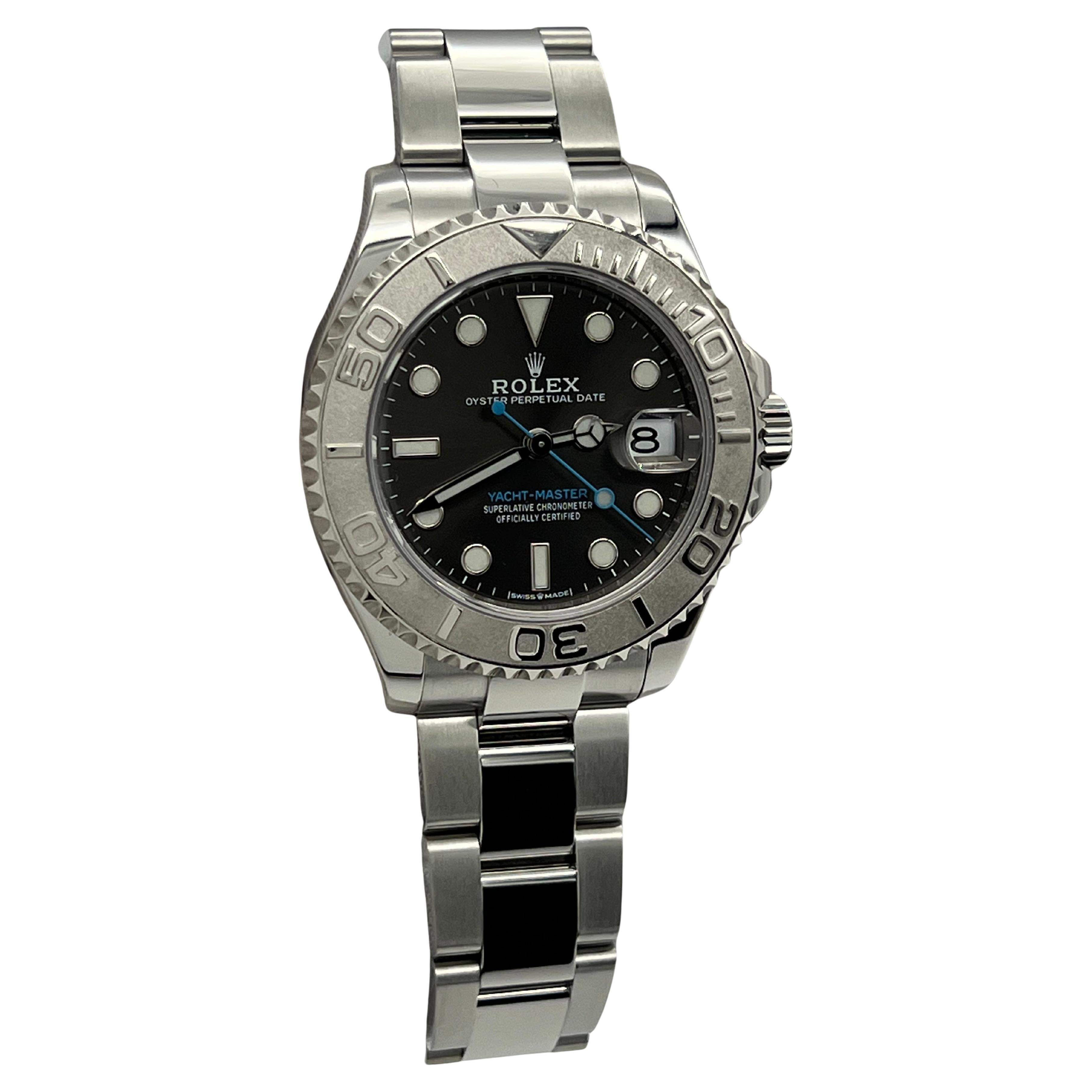 Rolex Yacht Master 37 268622 Rhodium Zifferblatt Platin Lünette Stahl Box Papier 2021