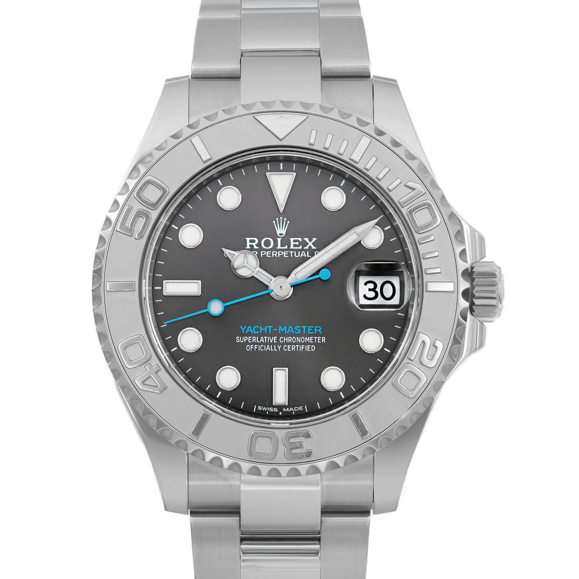 Pre-owned. Comes with the original box and papers.

Case Details:
Case Material: Stainless Steel
Case Color: Gray
Case Size: 37 mm
Case Thickness: 11 mm
Caseback: Solid
Case Finish: Polished
Water Resistance: 100 m (10 ATM)

Dial and Display:
Dial