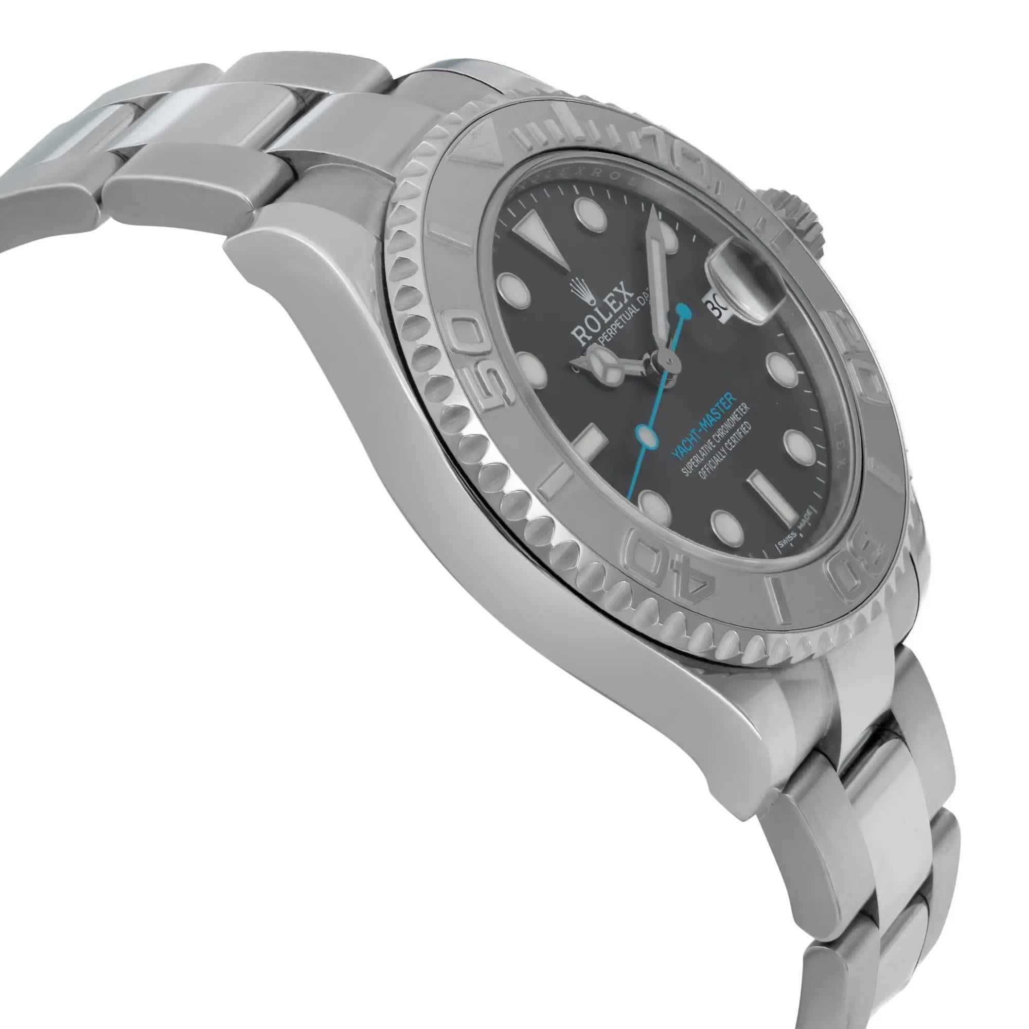 Men's Rolex Yacht-Master 37mm Platinum Steel Rhodium Dial Automatic Watch 268622 For Sale