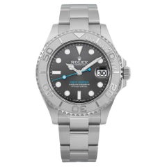 Used Rolex Yacht-Master 37mm Platinum Steel Rhodium Dial Automatic Watch 268622