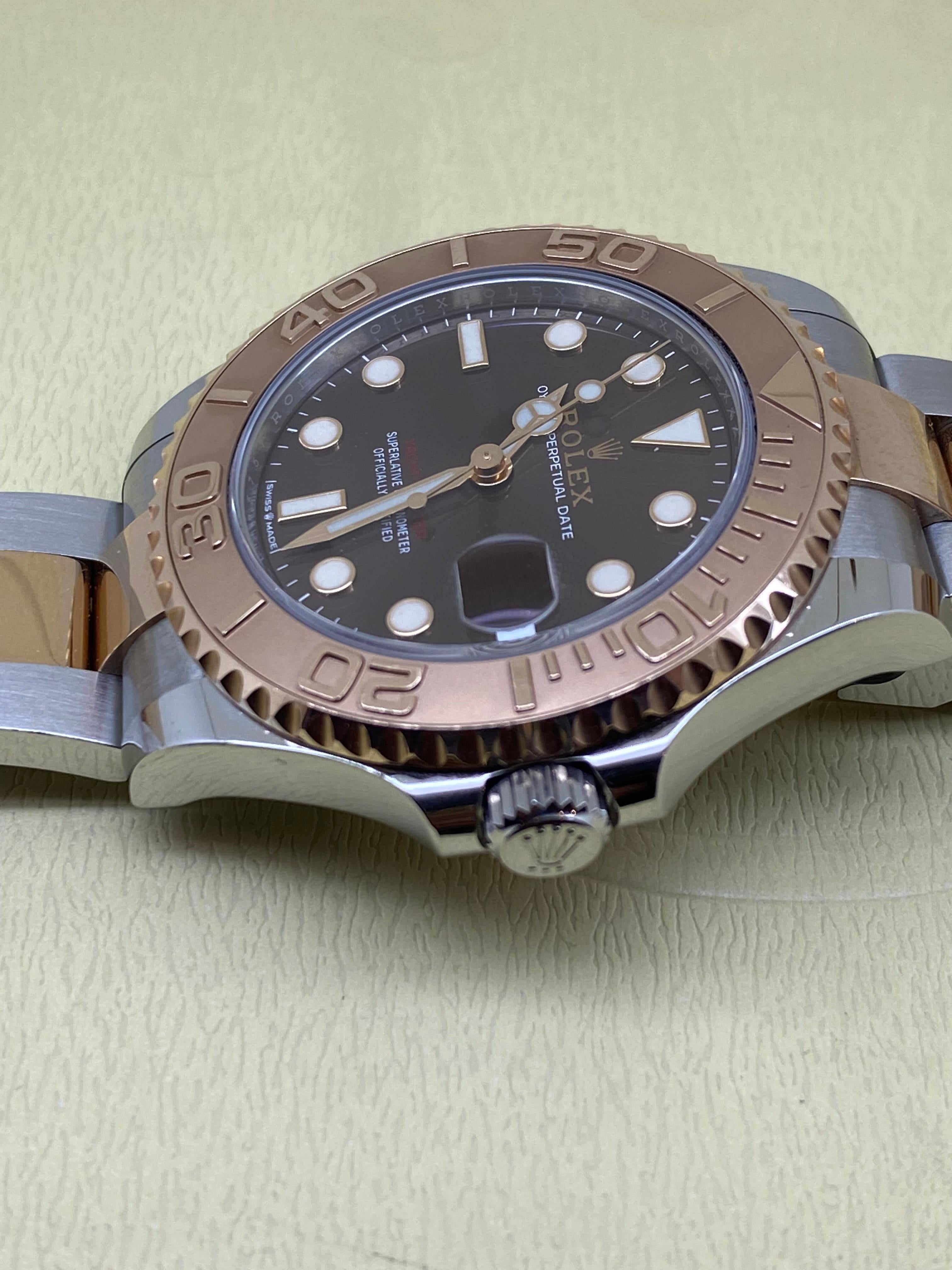 Rolex Yacht-Master 37mm ref 268621 18K Rose Gold & Steel Chocolate Dial, c2023  For Sale 3