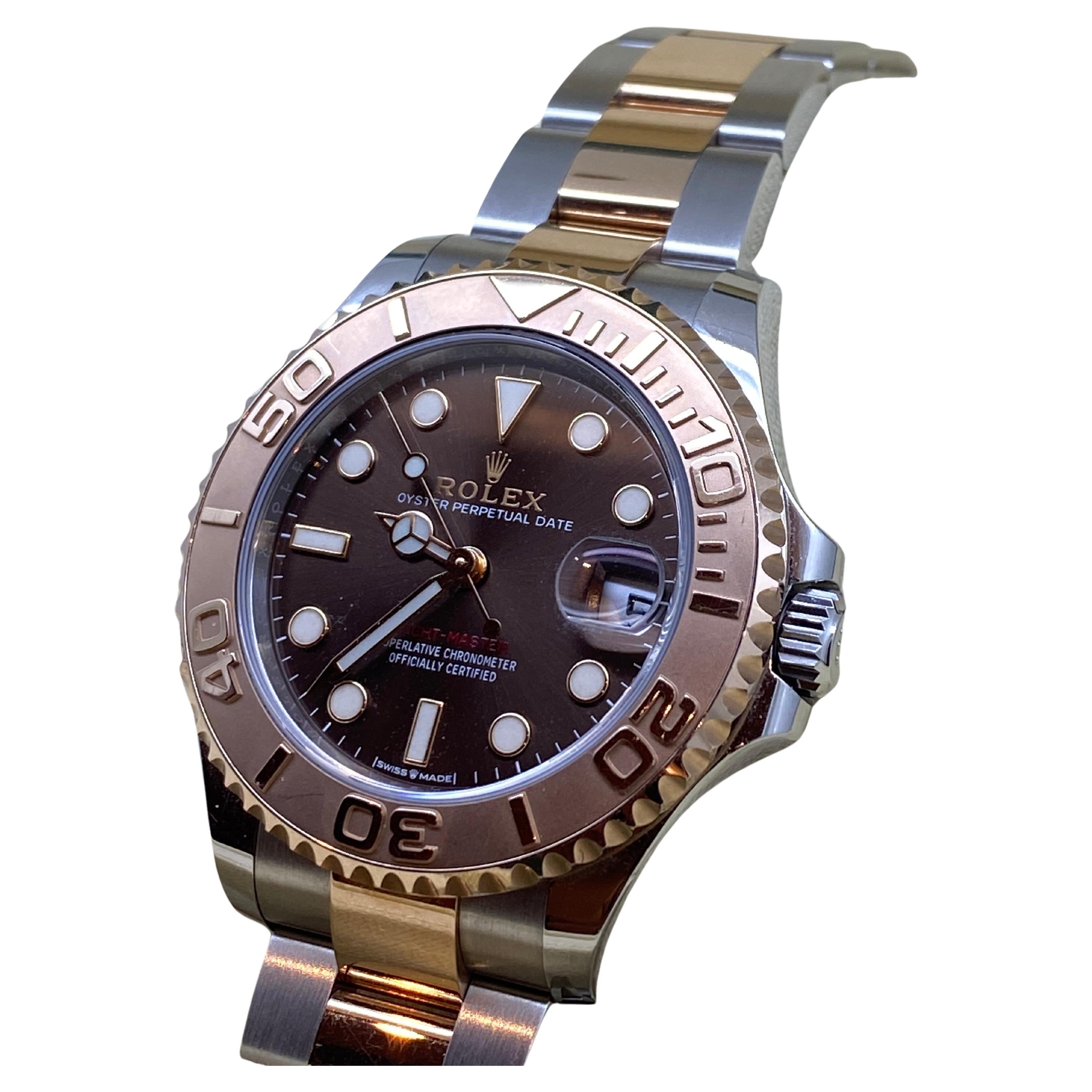 Rolex Yacht-Master 37mm ref 268621 18K Rose Gold & Steel Chocolate Dial, c2023  For Sale