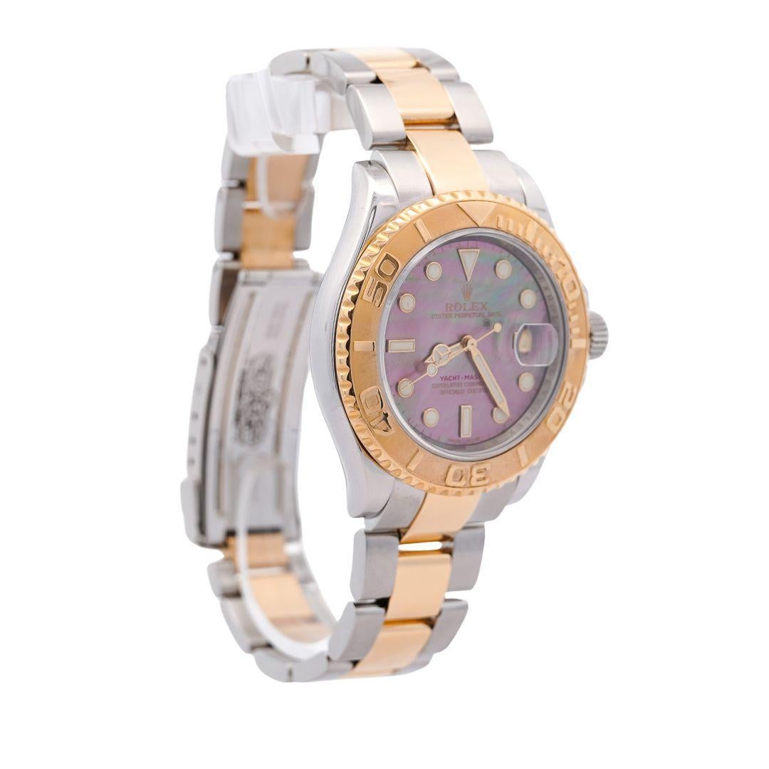 Rolex Yacht-Master 40 16623 Factory Black Mother of Pearl Dial 2 Tone Watch In New Condition For Sale In Miami, FL