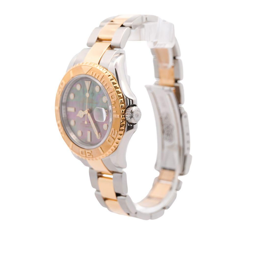 Rolex Yacht-Master 40 16623 Factory Black Mother of Pearl Dial 2 Tone Watch For Sale 1