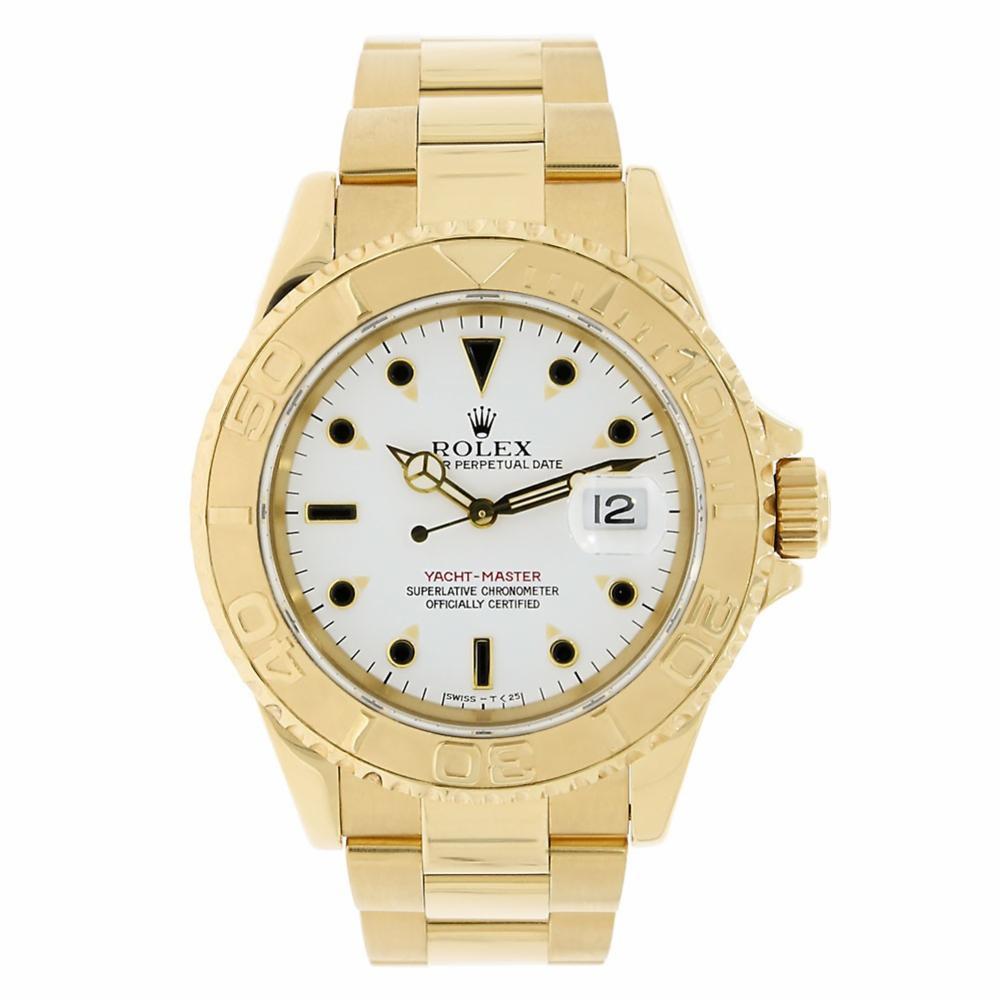 Rolex Yacht-Master 40 18 Karat Yellow Gold White Dial Watch 16628