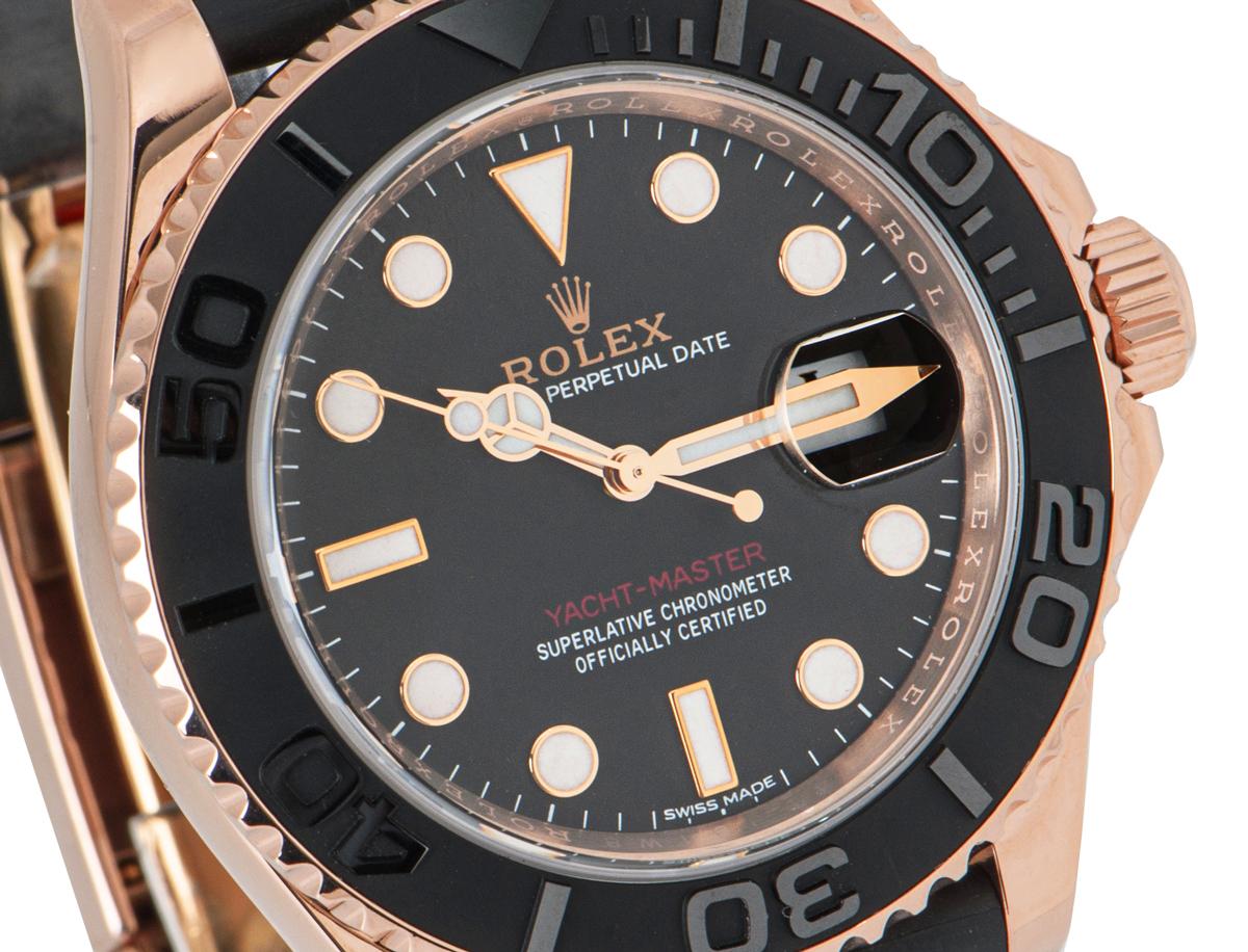 Rolex Yacht-Master 40 Oyesterflex Rose Gold 116655 In Excellent Condition For Sale In London, GB