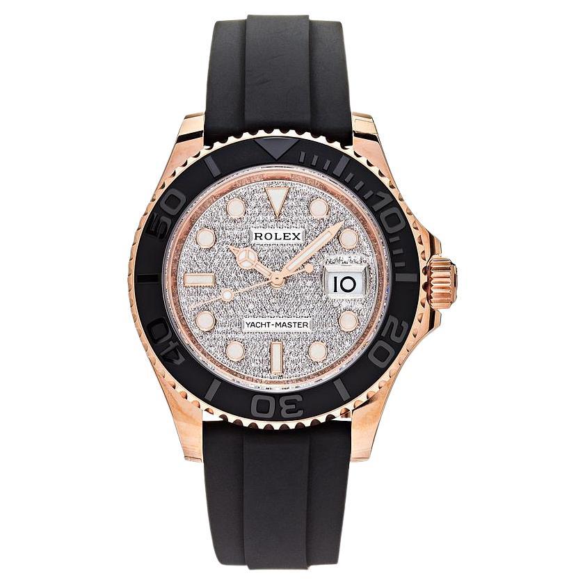 yacht master rose gold rubber strap