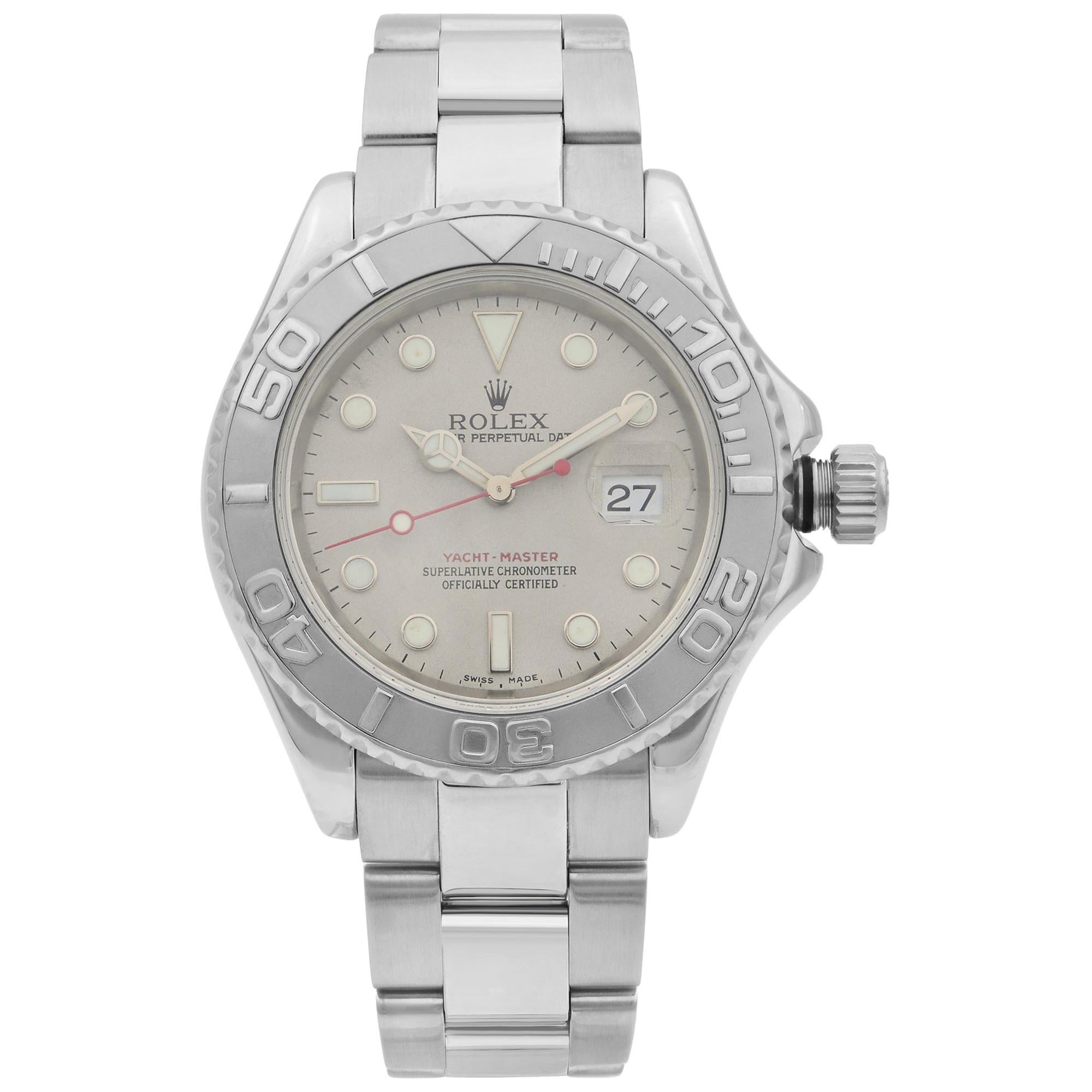 Rolex Yacht-Master 40 Steel Platinum Bezel Grey Dial Automatic Men’s Watch 16622