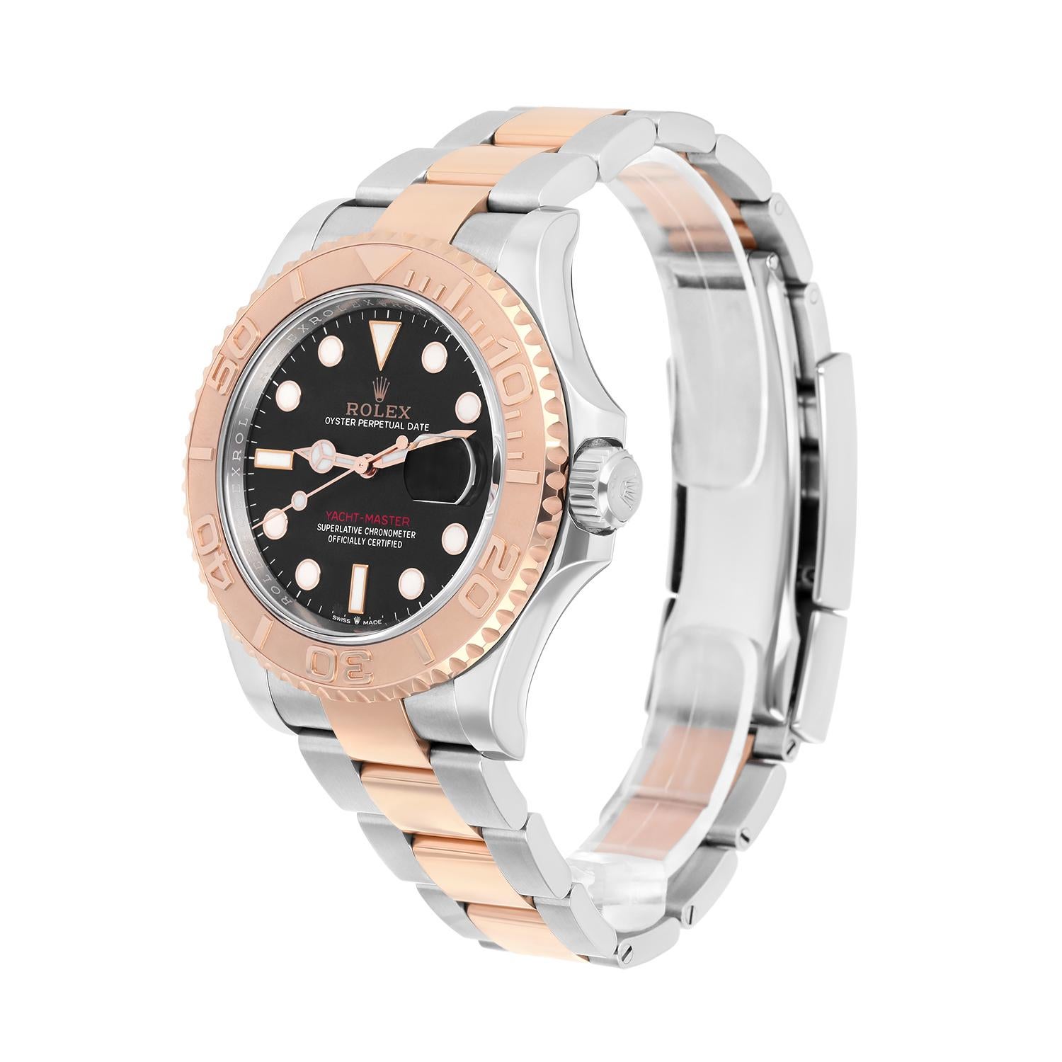 Rolex Yacht-Master 40 Two Tone Rose Black Dial Men's Watch 126621 Complete For Sale 1