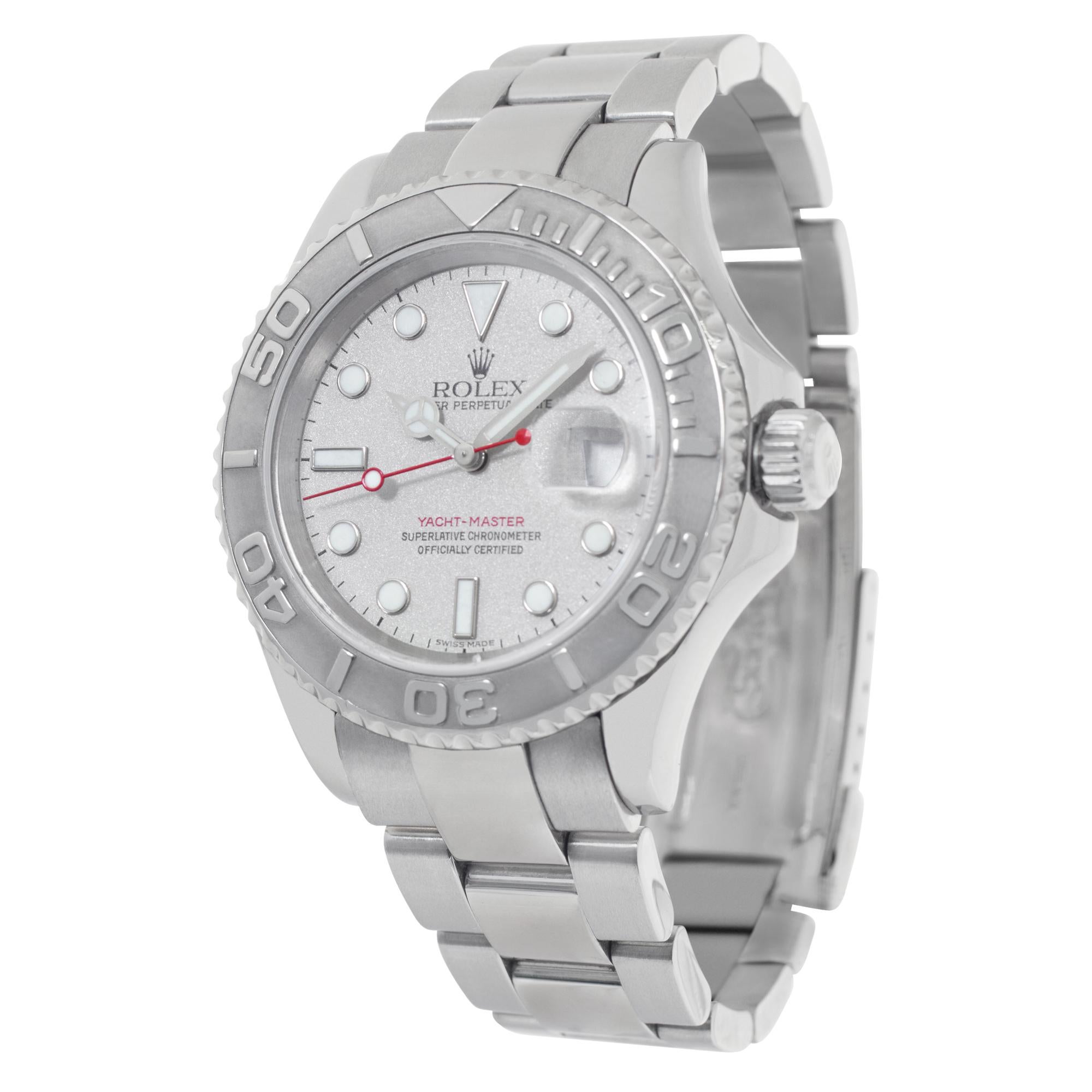 Rolex Yacht-Master in stainless steel with platinum bezel. Auto w/ sweep seconds and date. 40 mm case size. Ref 16622. Circa 2002. **Bank wire only at this price** Fine Pre-owned Rolex Watch.

Certified preowned Sport Rolex Yacht-Master 16622 watch