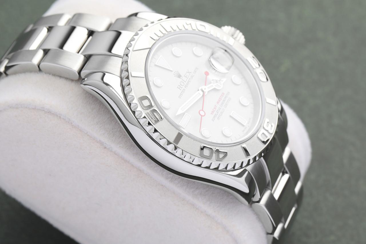 Rolex Yacht-Master 40mm 16622 Stainless Steel Watch Platinum Dial Platinum Bezel For Sale 2