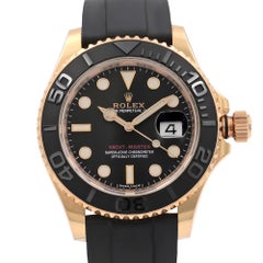 Rolex Yacht-Master 18k Rose Gold Black Dial Automatic Mens Watch 116655