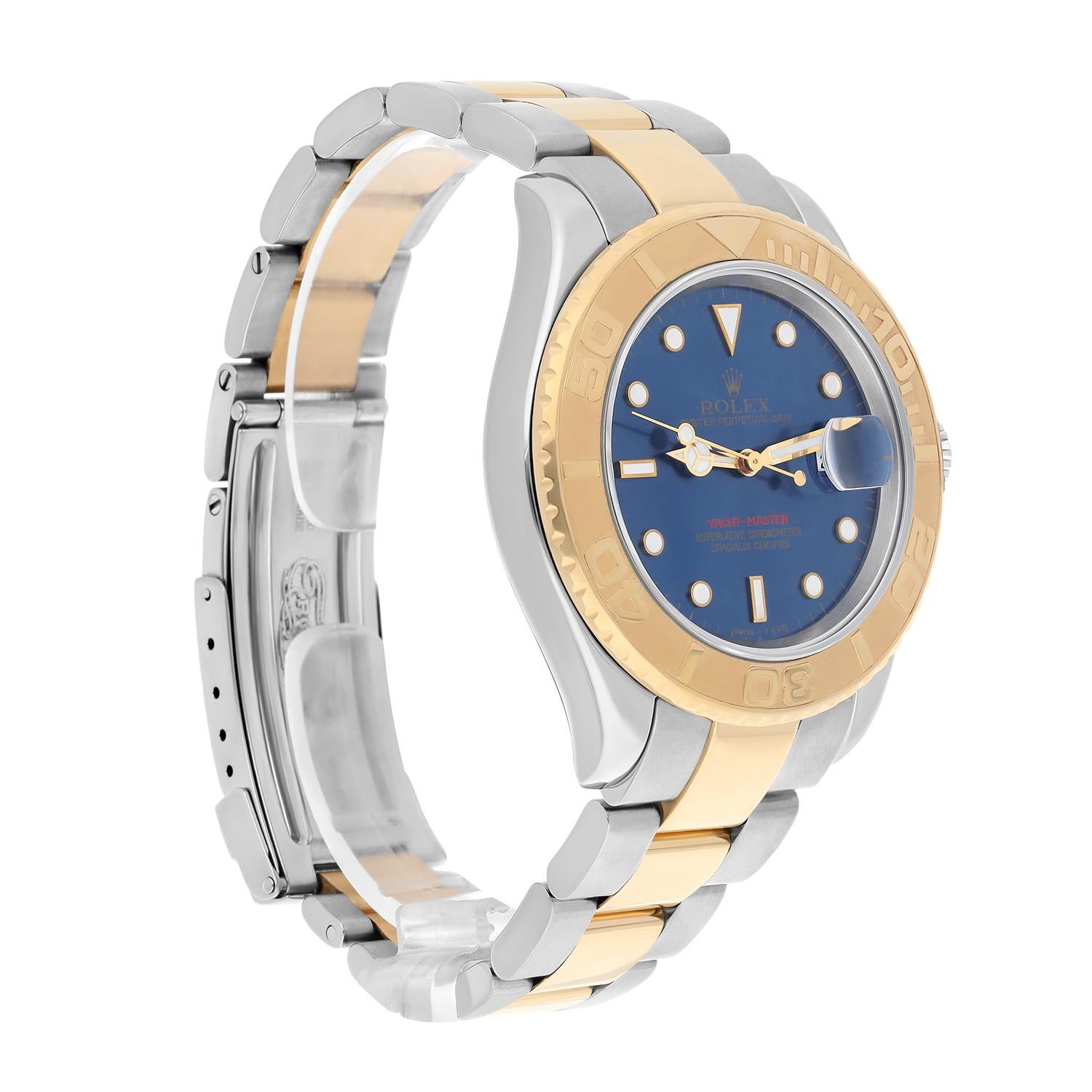 Modern Rolex Yacht-Master 40mm 18K Yellow Gold Stainless Steel Blue Dial 16623