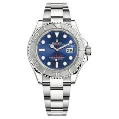 Rolex Yacht-Master 40mm Date Steel Platinum Stainless Blue Dial Watch 116622