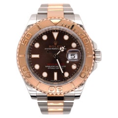 Rolex Yacht-Master 40mm Oyster 18k Rose Gold & Steel Watch Chocolate Dial 116621