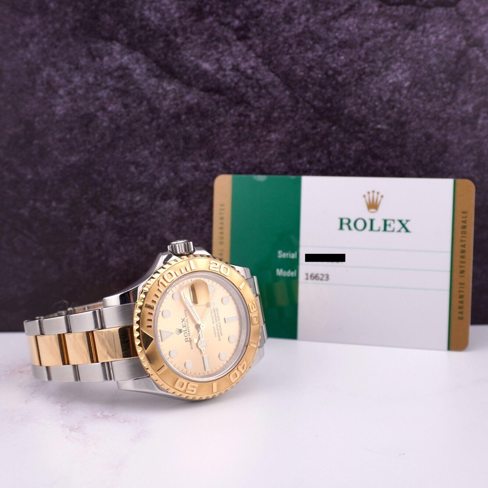 Rolex Yacht-Master 40mm Oyster Date 18k Yellow Gold & Steel Watch Dial 16623 For Sale 5