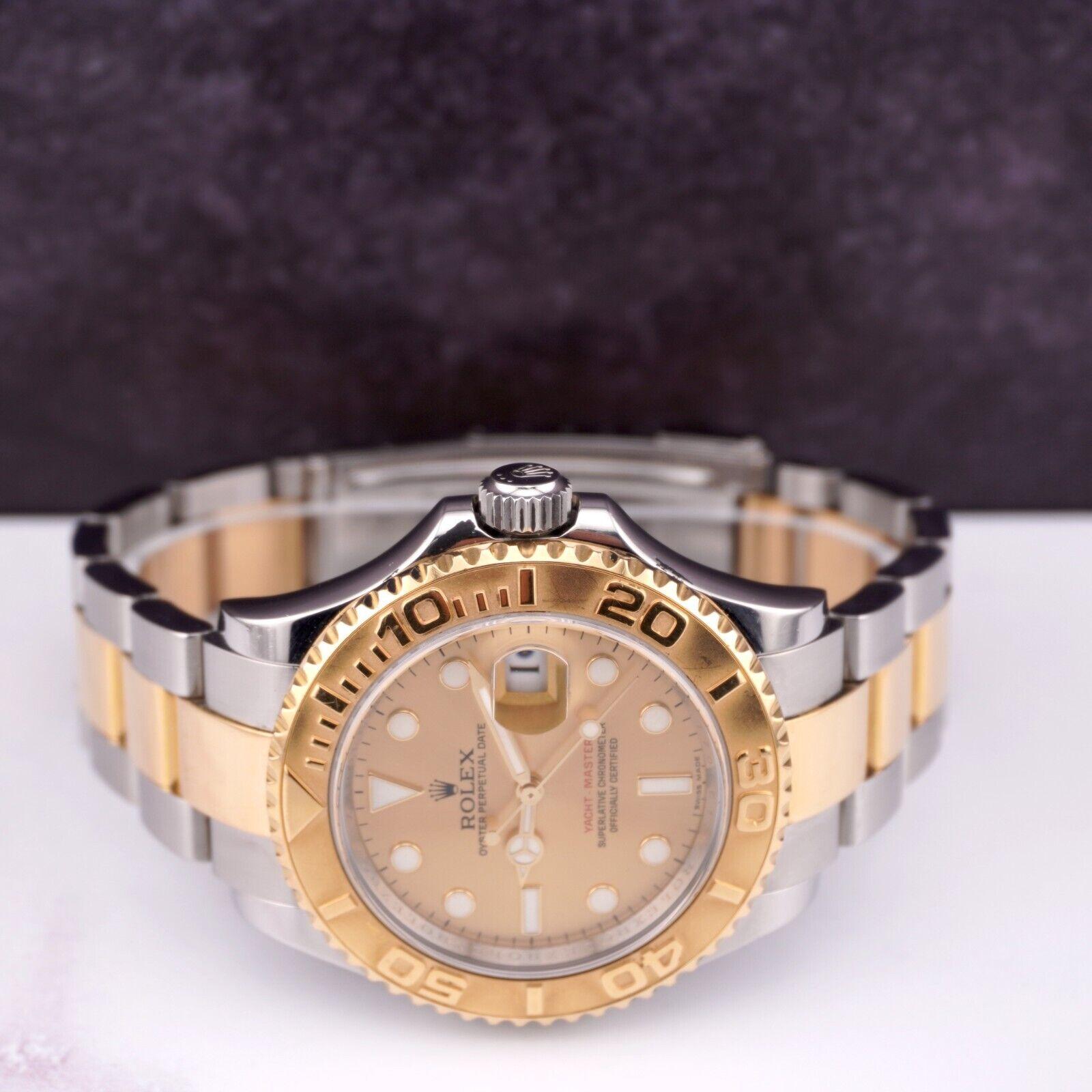 Rolex Yacht-Master Oyster Perpetual 40mm Watch

Pre-owned w/ Original Box & Card
100% Authentic Authenticity Card
Condition - (Great Condition) - See Pics
Watch Reference - 16623
Model - Yacht-Master
Dial Color - Gold
Material - 18k Yellow