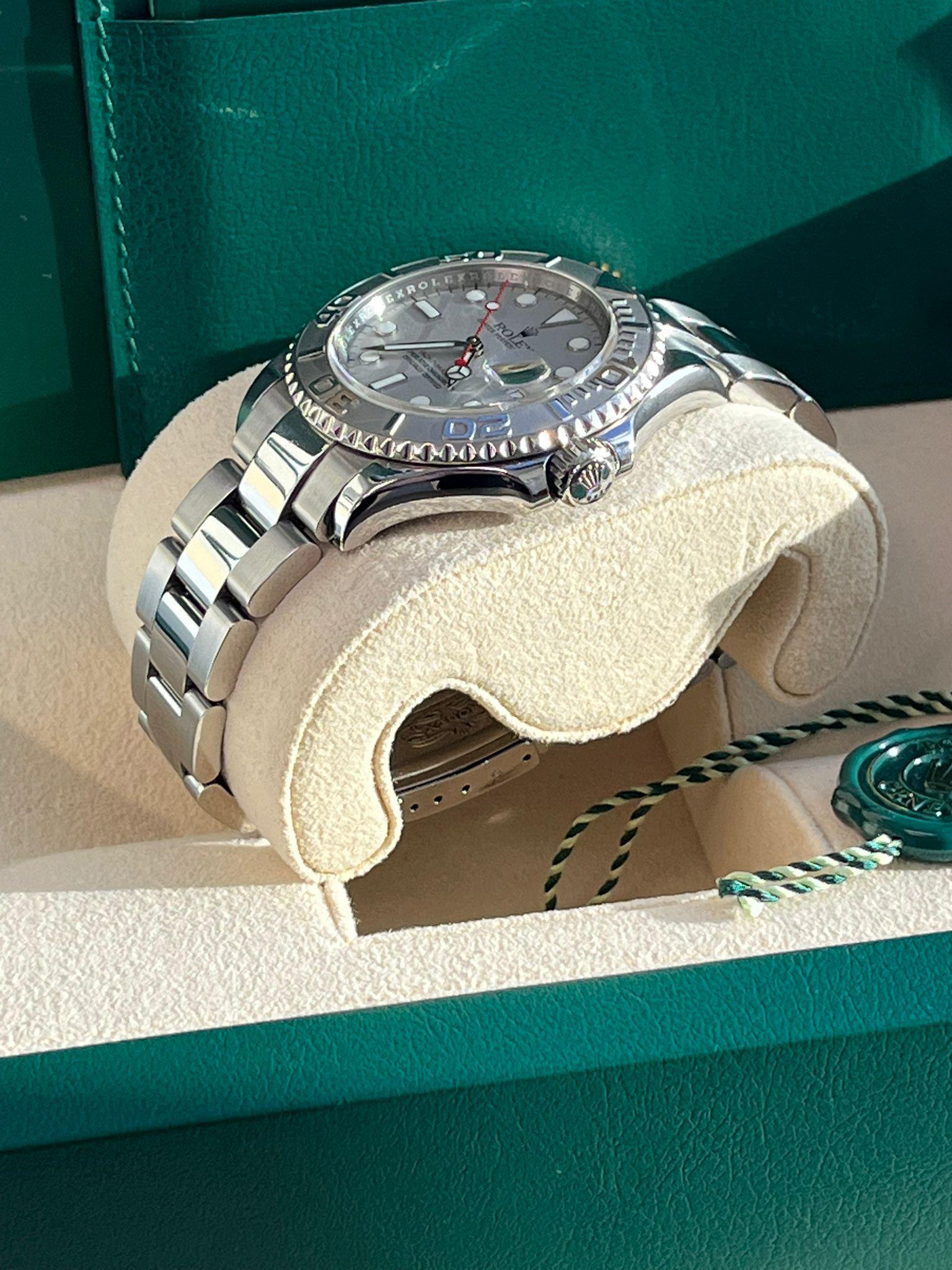 Rolex Yacht-Master 40mm Platinum Dial Bezel Oyster Stainless Steel Watch 16622 For Sale 7