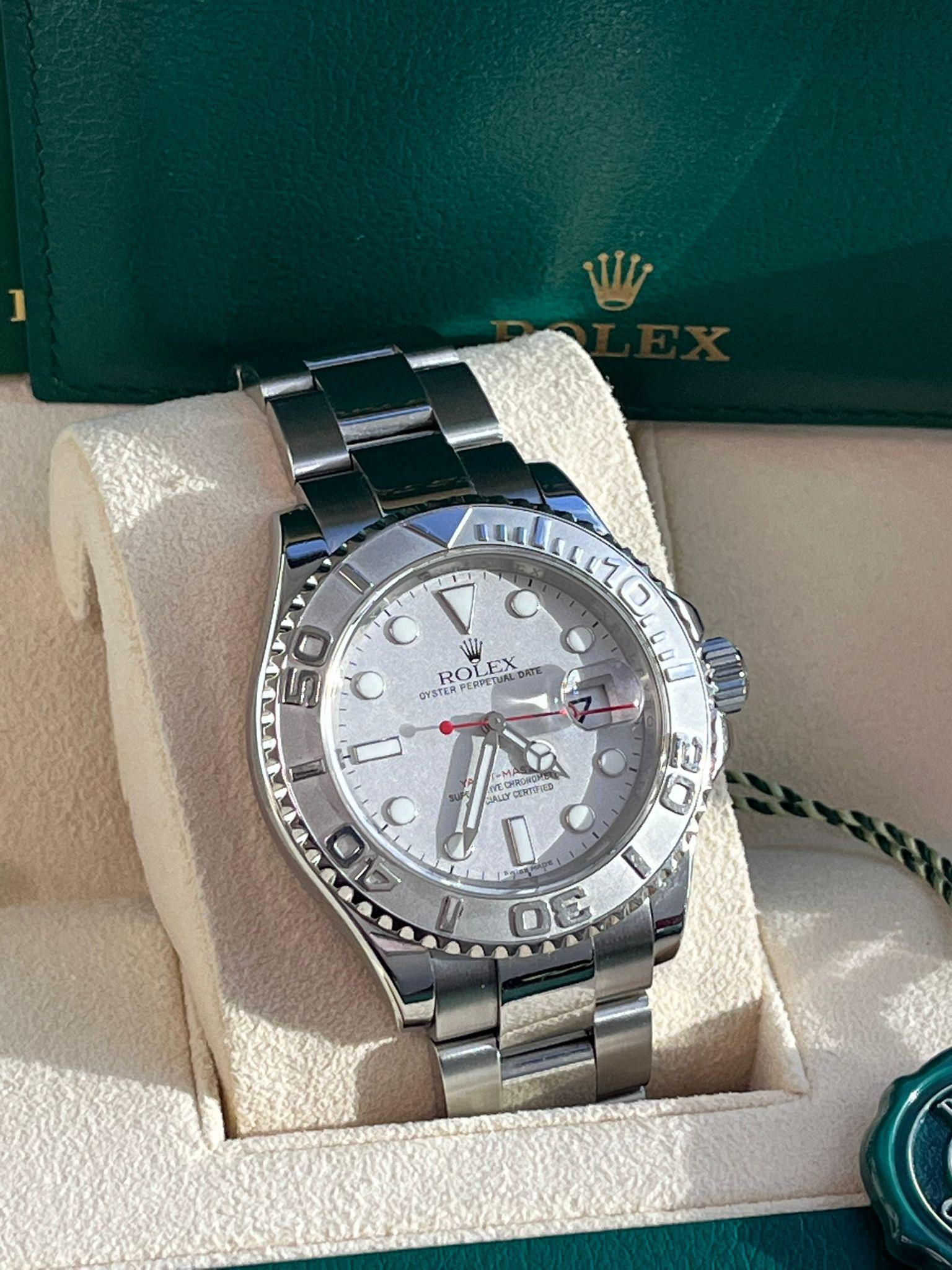 Rolex Yacht-Master 40mm Platinum Dial Bezel Oyster Stainless Steel Watch 16622 For Sale 1