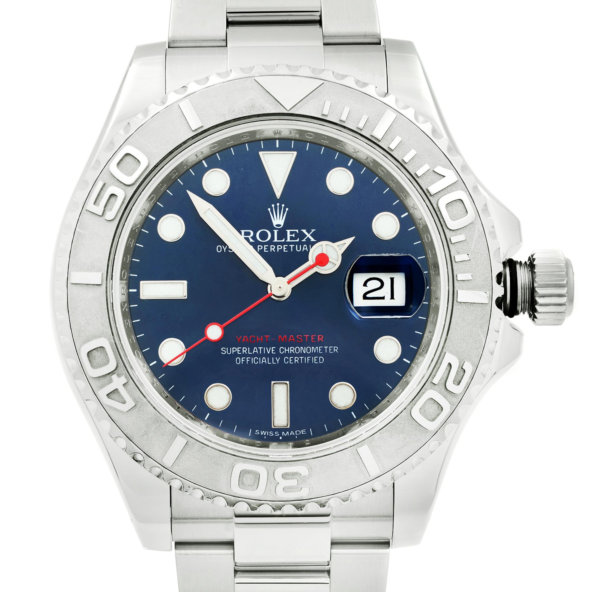 This watch is preowned with some insignificant blemishes on sandblasted surfaces on bezel. Comes with manufacturers box and papers, backed by a 1 year warranty provided by Chronostore.
Details:
Brand Rolex
Department Men
Model Number 116622
Model