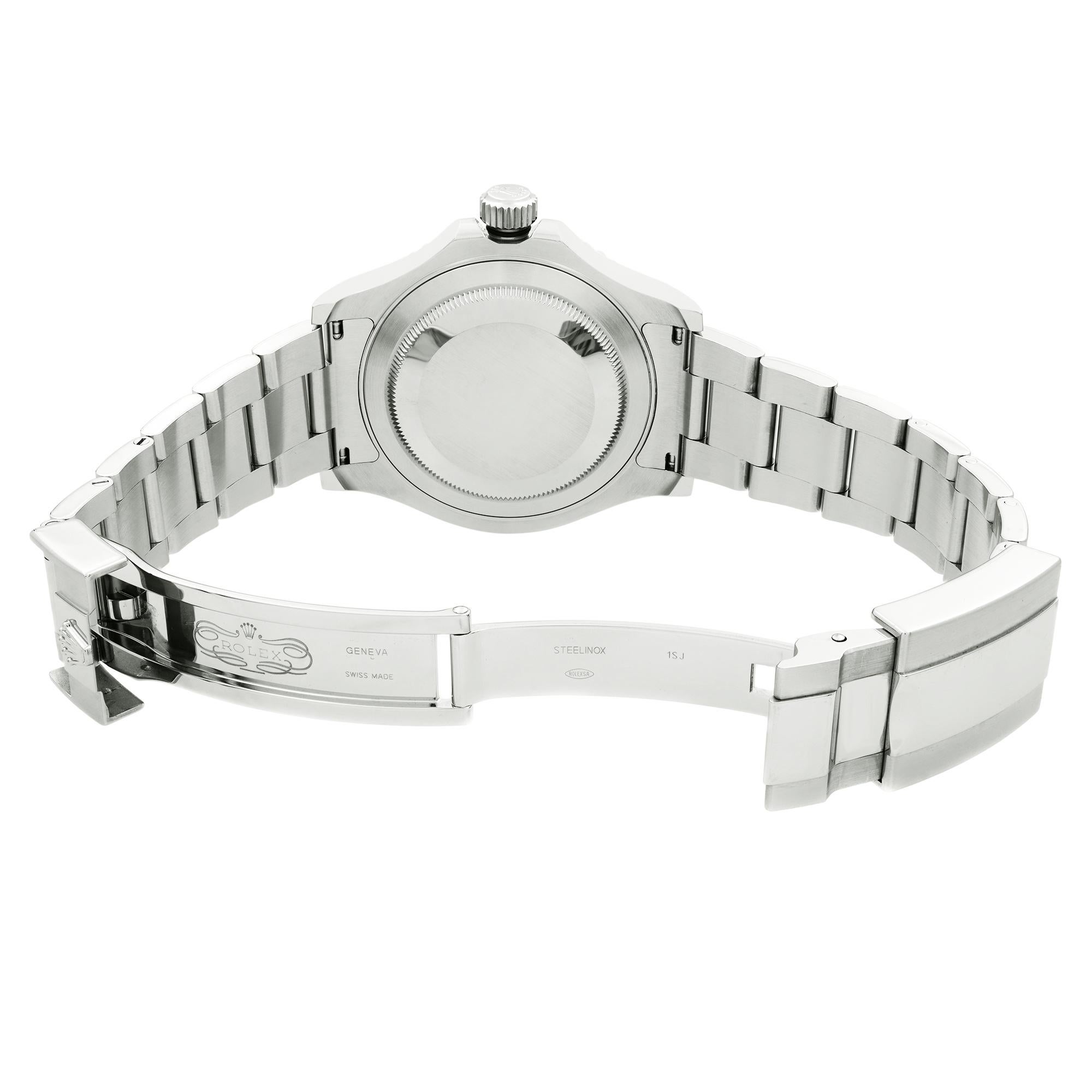 Rolex Yacht-Master 40mm Platinum Steel Blue Dial Automatic Mens Watch 116622 In Good Condition For Sale In New York, NY