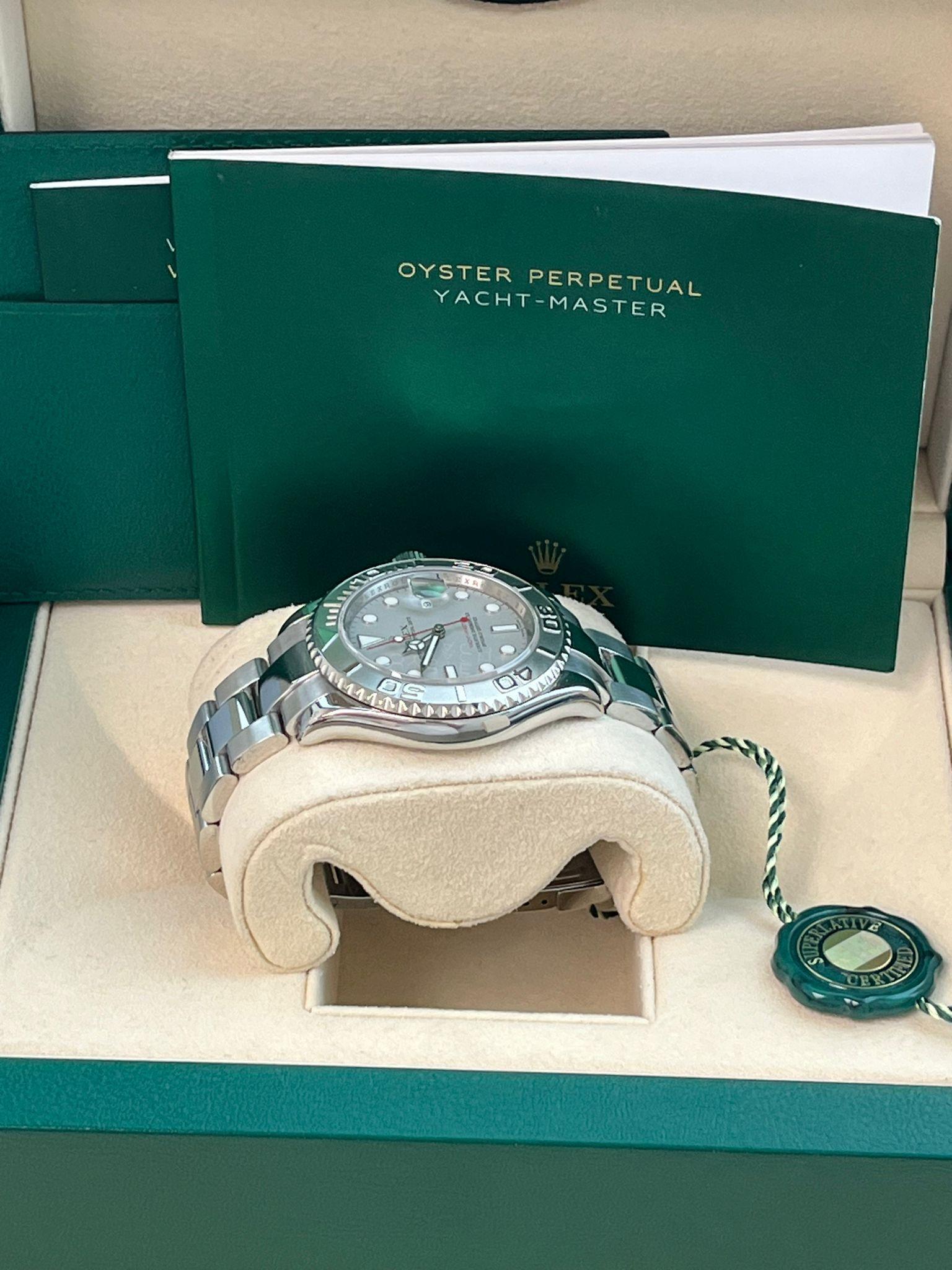 Rolex Yacht-Master 40mm Silver Dial Platinum Bezel Oyster Steel Mens Watch 16622 For Sale 8