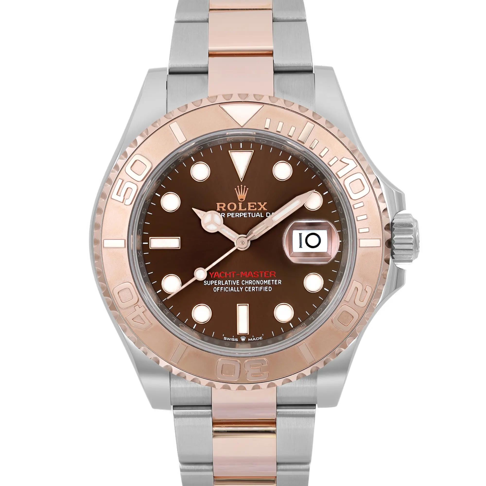 Rolex Yacht Master 40mm Steel 18K Or Chocolate Dial Automatic Montre pour hommes 126621 Excellent état - En vente à New York, NY