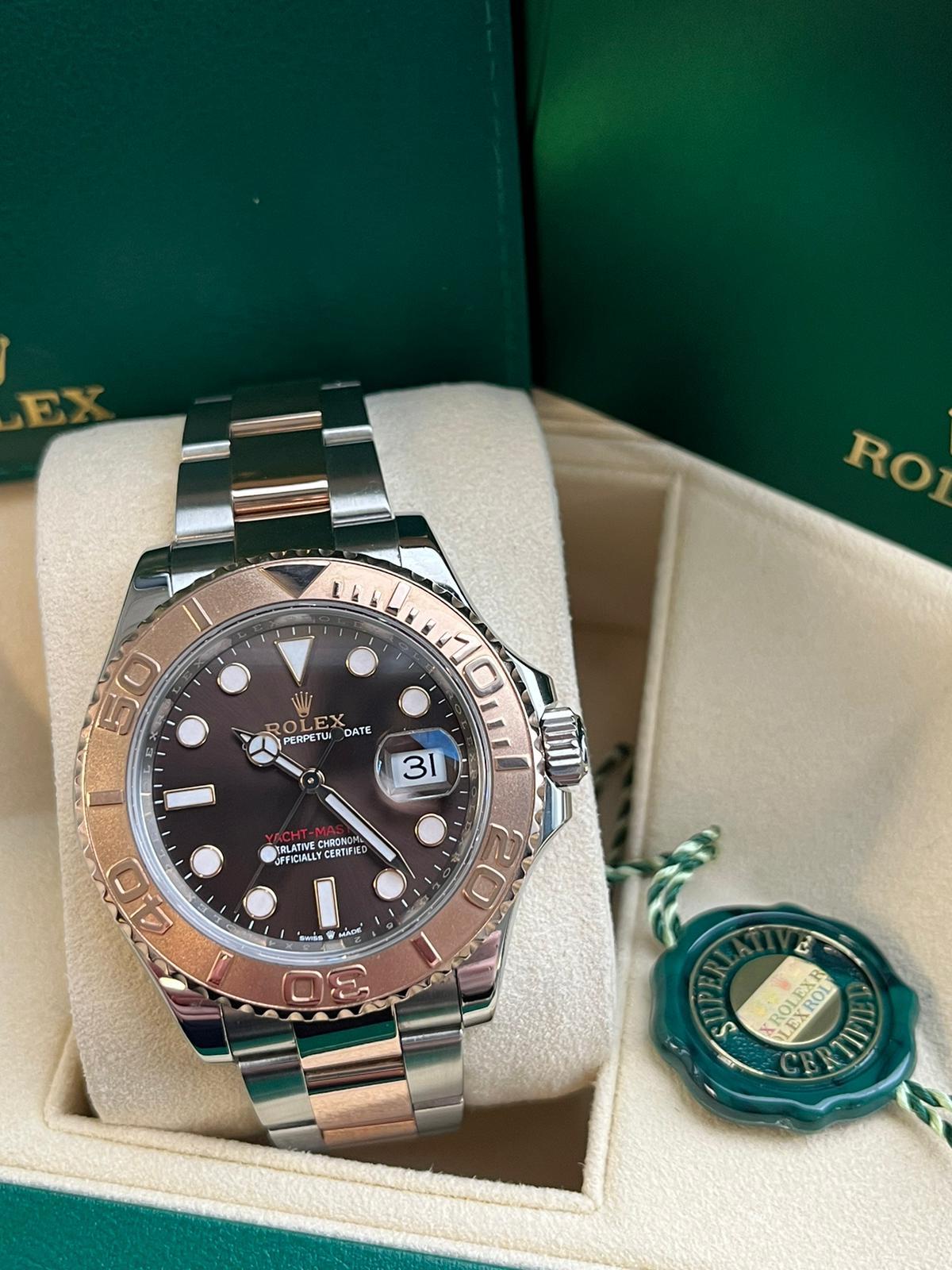 Rolex Yacht-Master 40mm Two Tone Steel/Rose Gold Chocolate Dial Men Watch 126621 For Sale 5