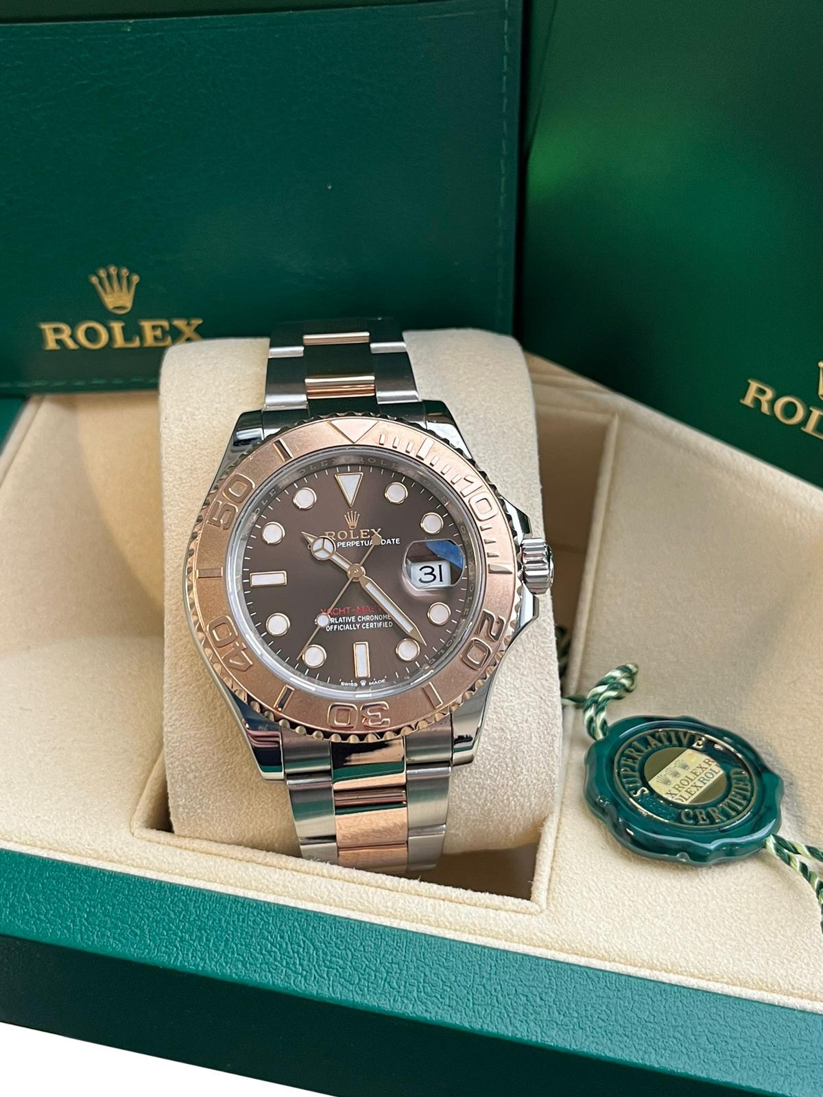 Rolex Yacht-Master 40mm Two Tone Steel/Rose Gold Chocolate Dial Men Watch 126621 For Sale 6