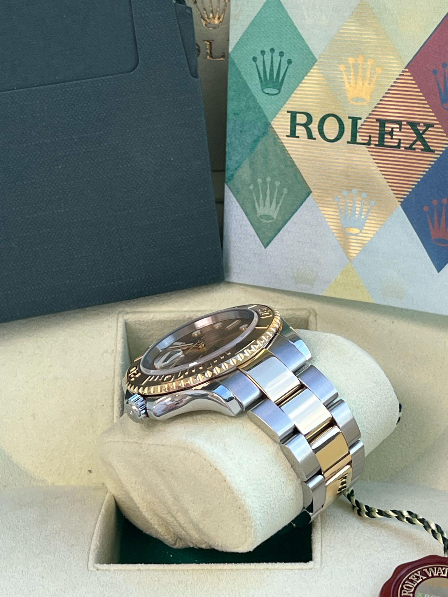 Rolex Yacht-Master 40mm Yellow Gold Steel Champagne Dial Men's Watch 16623 For Sale 10
