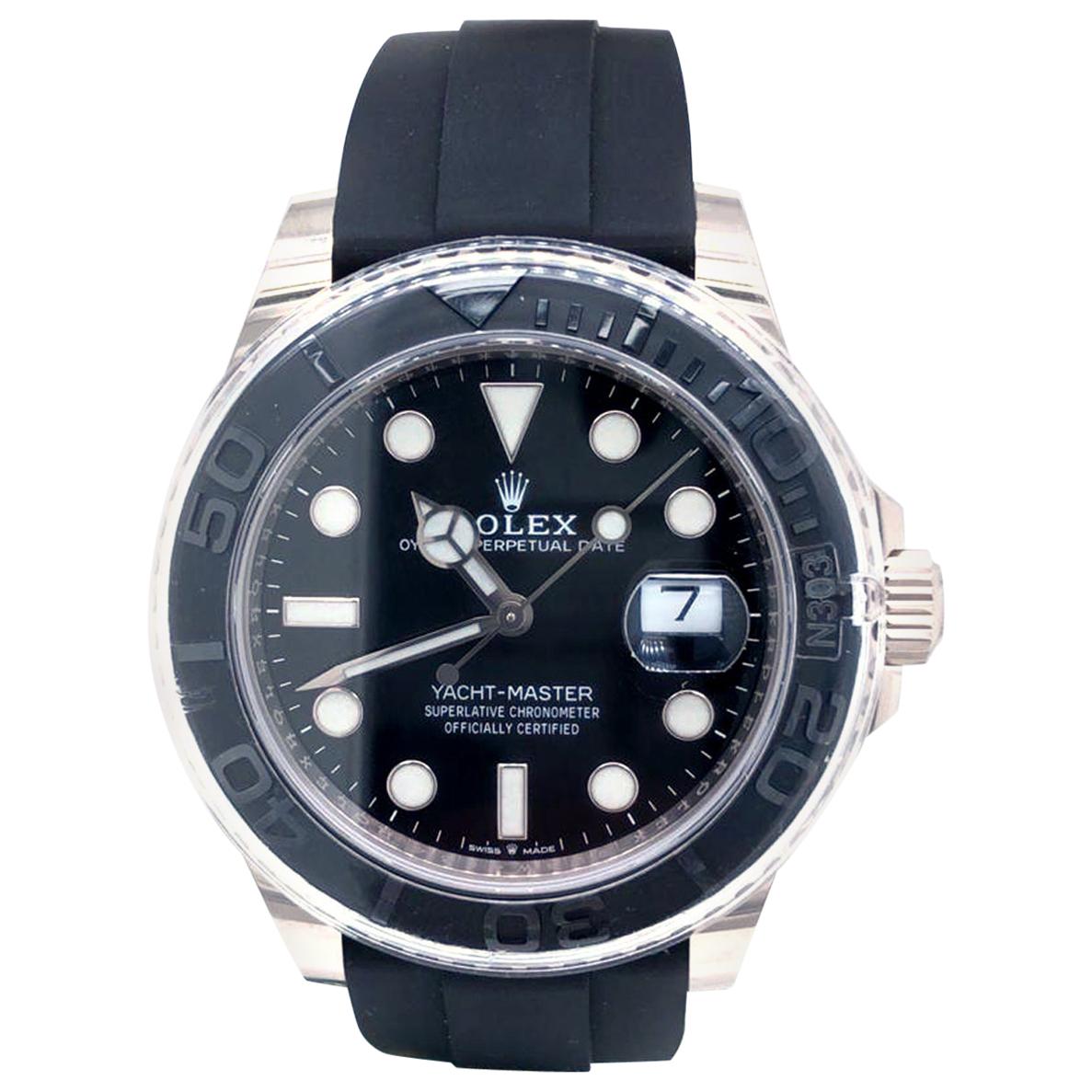 Rolex Yacht-Master 42 18 Karat Gold Black Dial Ceramic Bezel Men's Watch 226659