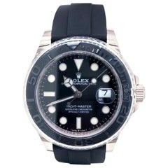 Used Rolex Yacht-Master 42 18 Karat Gold Black Dial Ceramic Bezel Men's Watch 226659