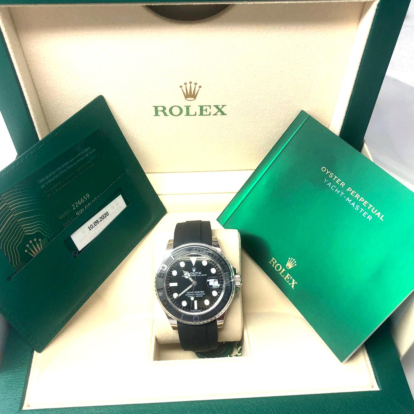 Rolex Yacht-Master 42 18 Karat Gold Black Dial Ceramic Bezel Men's Watch 226659 5