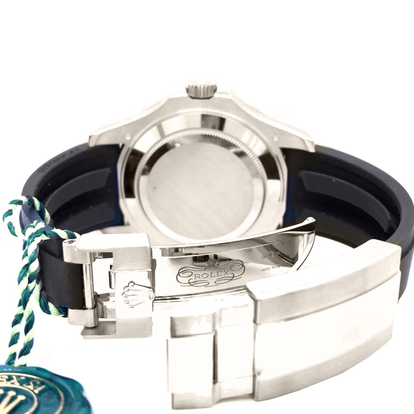 Rolex Yacht-Master 42 18 Karat Gold Black Dial Ceramic Bezel Men's Watch 226659 In Excellent Condition In Aventura, FL