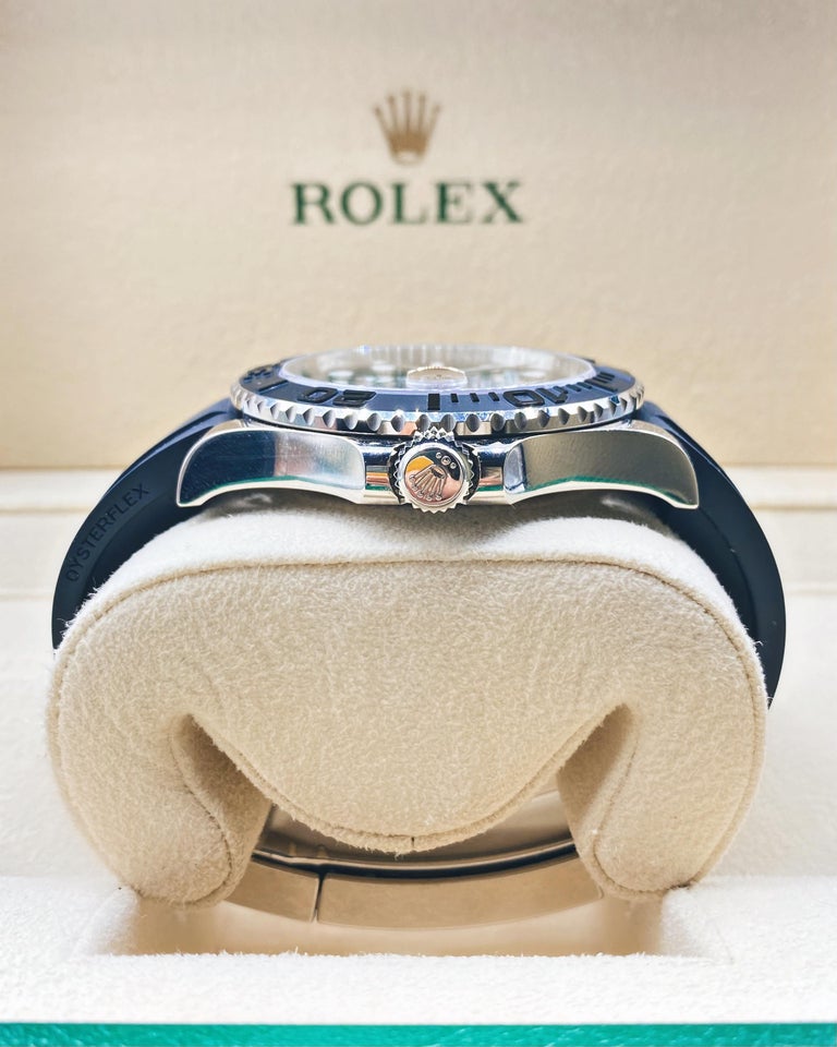 Rolex White Gold Yacht-Master 42 Watch - Black Dial - Oysterflex Strap (Ref #226659)