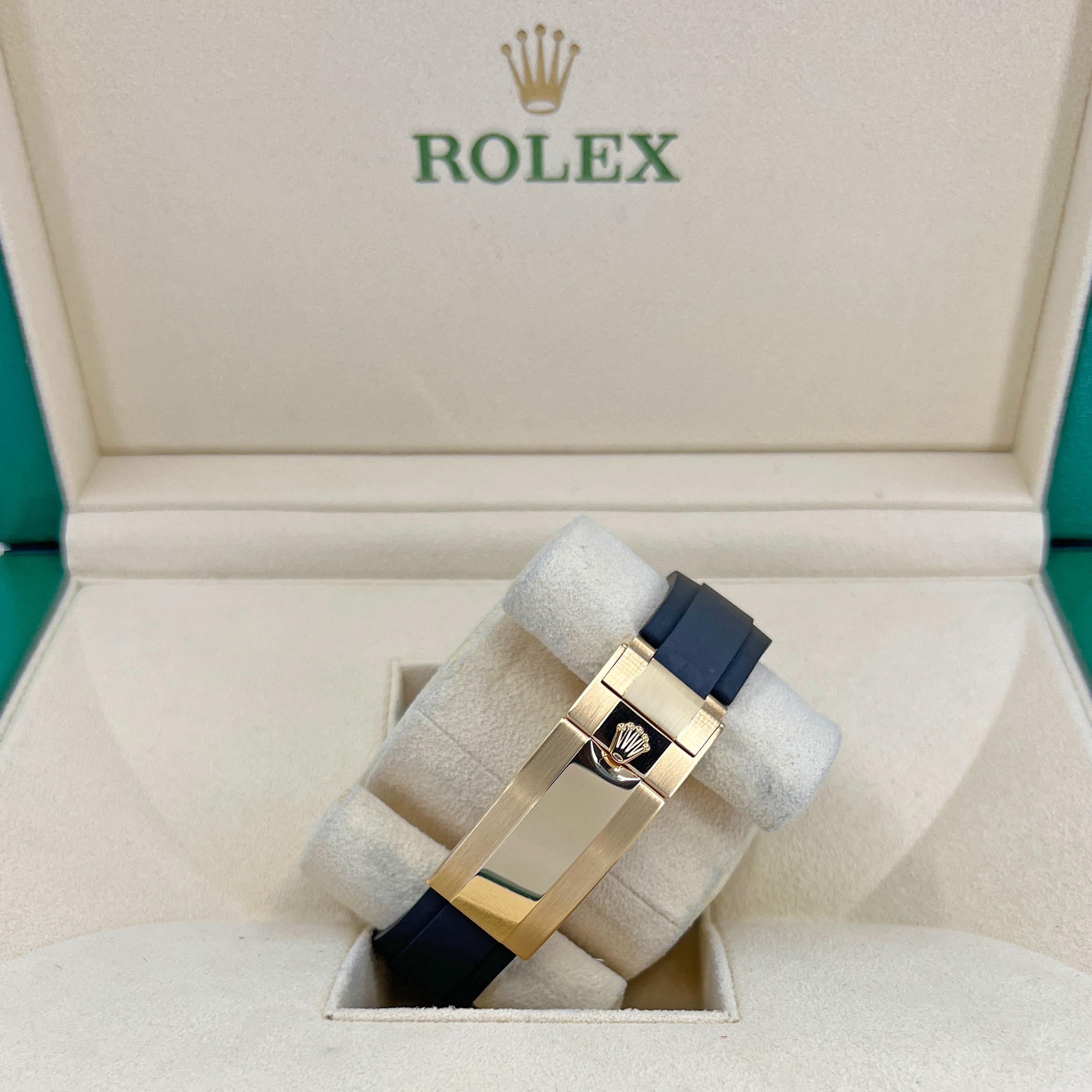 Rolex Yacht-Master 42 Yellow Gold Black Dial 2022 226658 Unworn Watch Complete For Sale 5